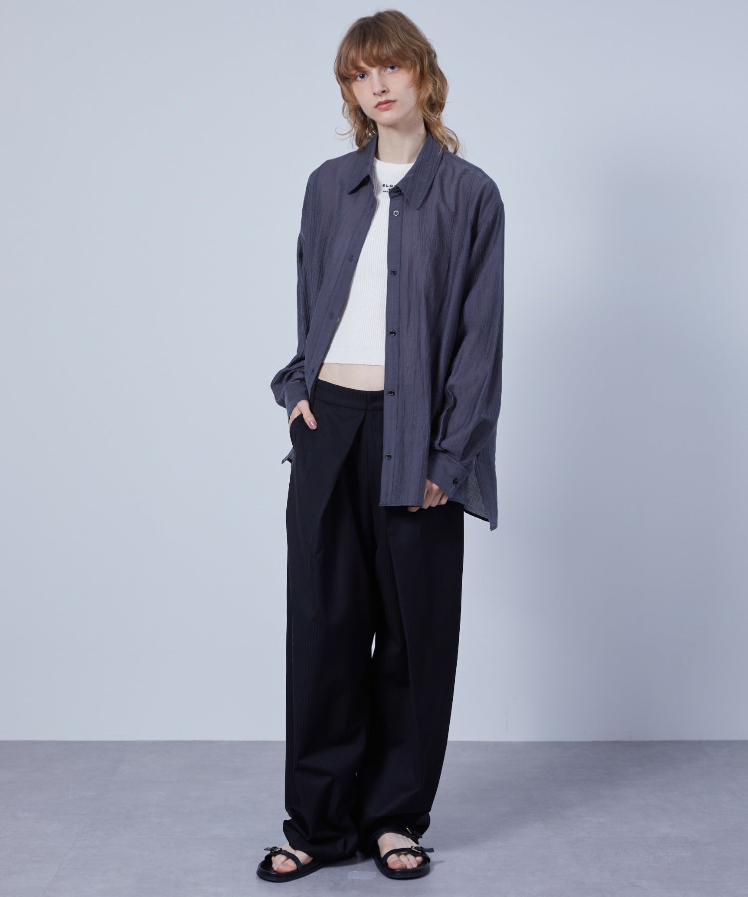 Fluid Back Button Detail Oversized Shirt