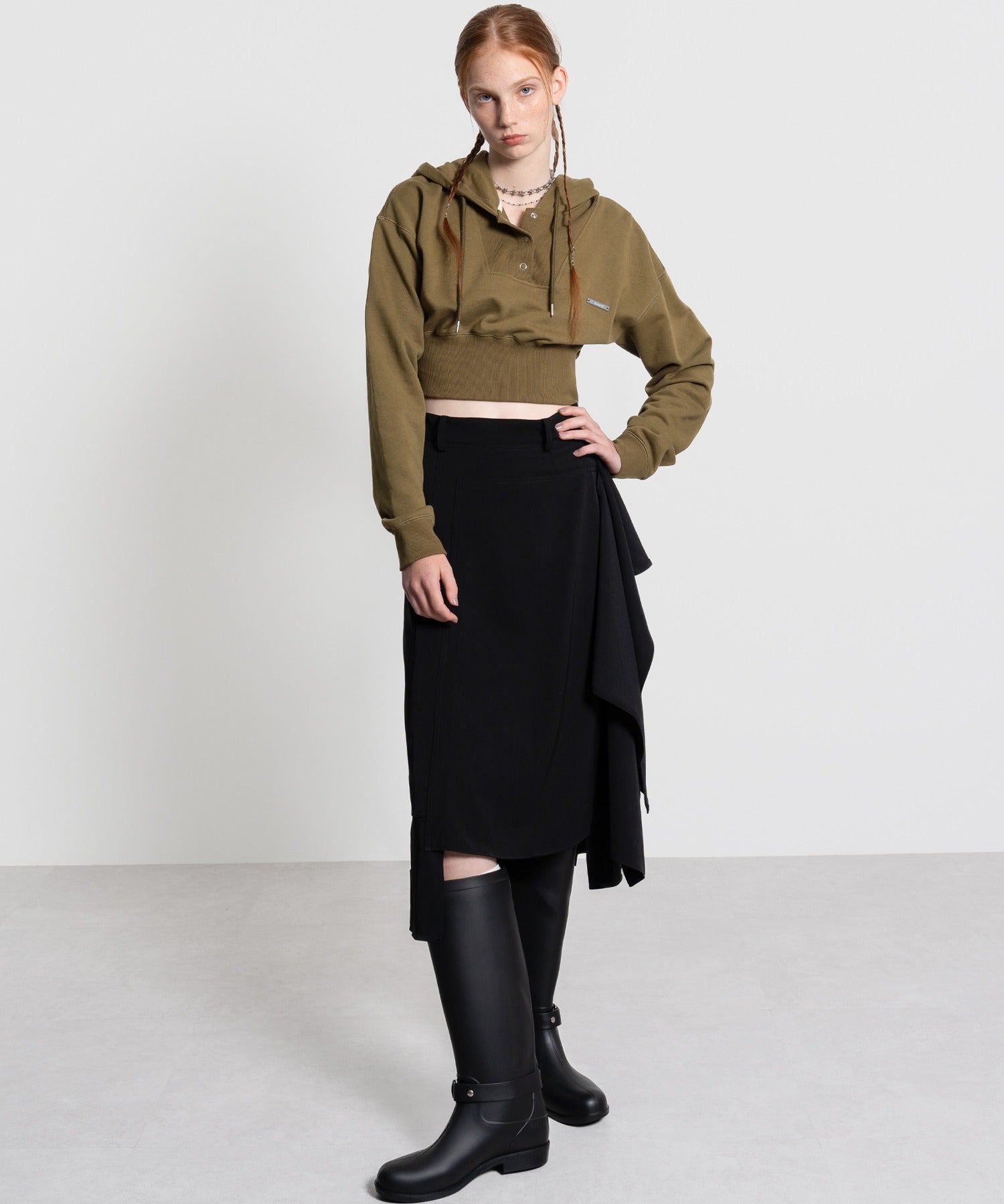 Asymmetric Layered Flare Skirt