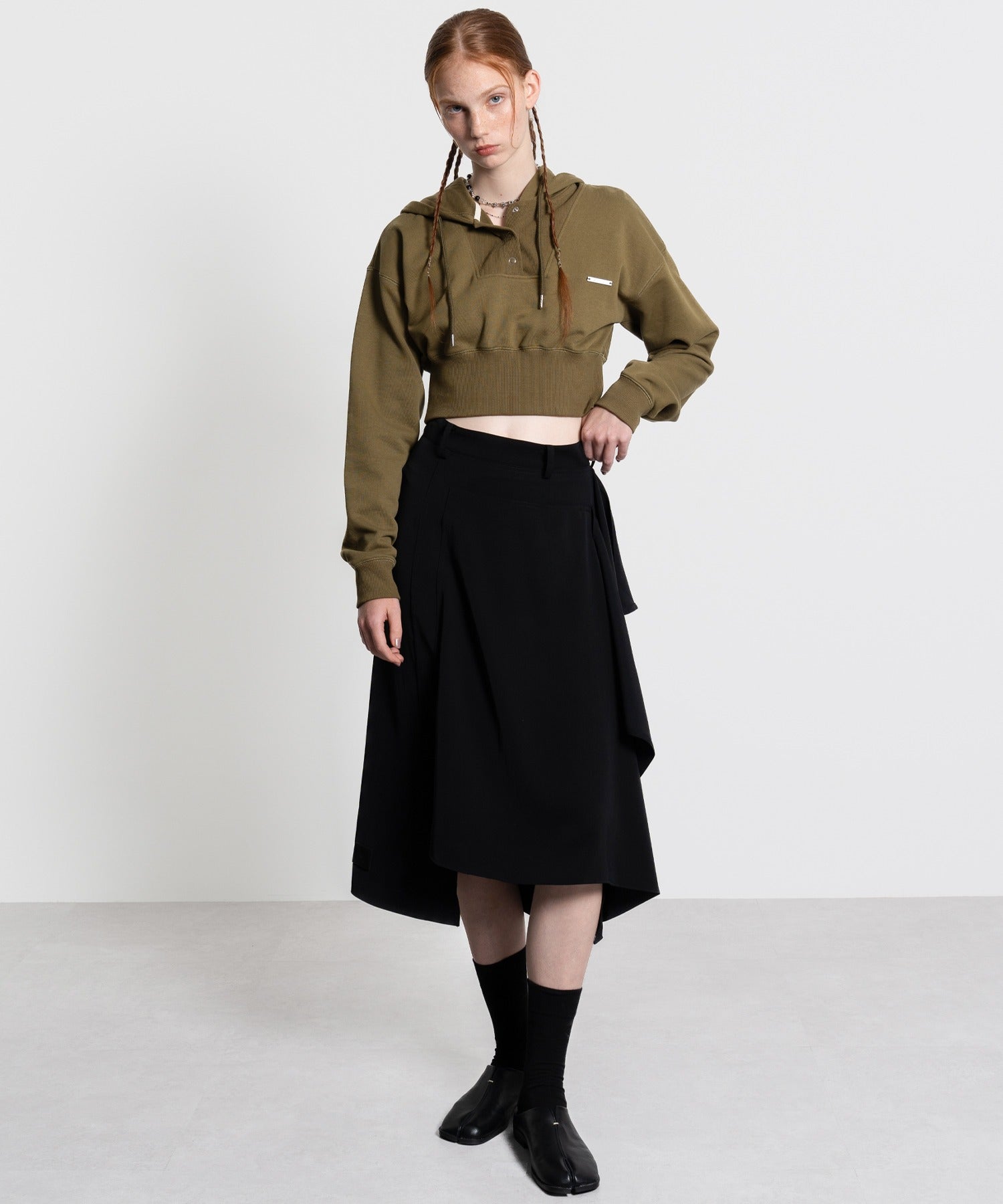 Asymmetric Layered Flare Skirt