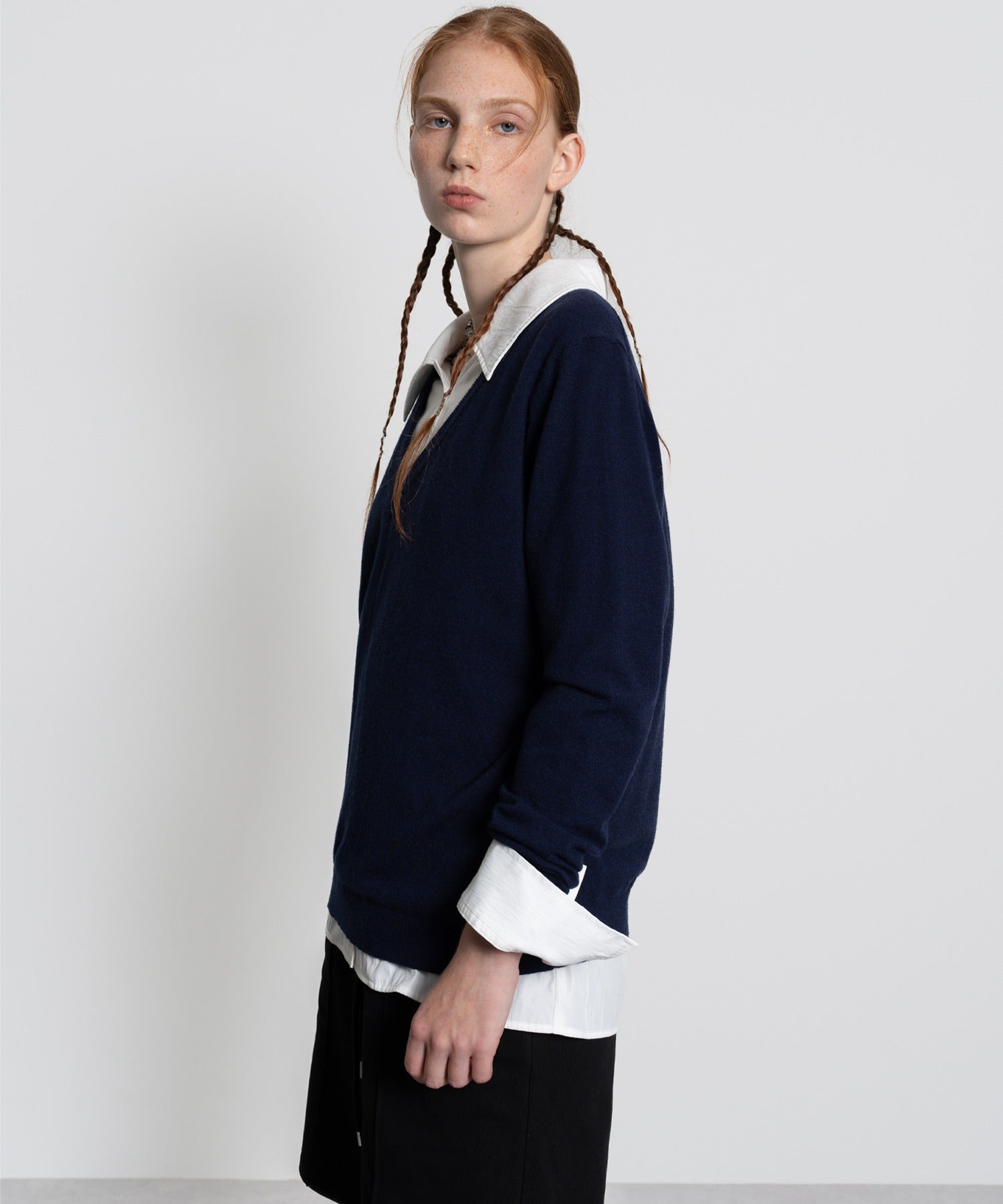 Deep V-Neck Oversized Knit