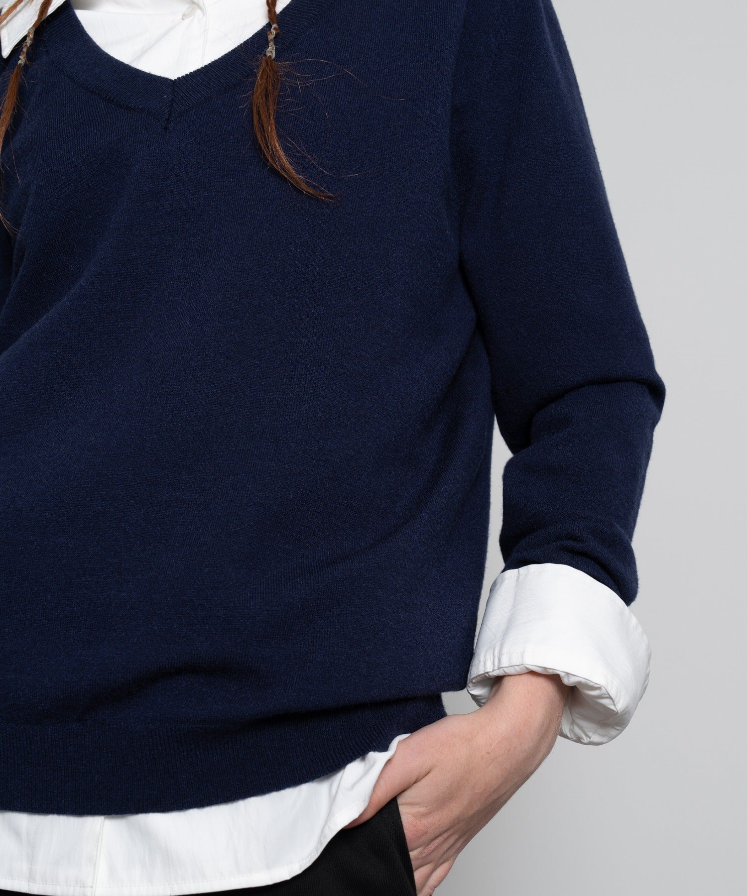 Deep V-Neck Oversized Knit