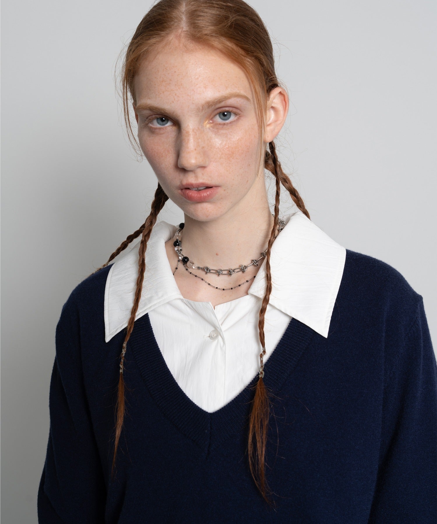 Deep V-Neck Oversized Knit