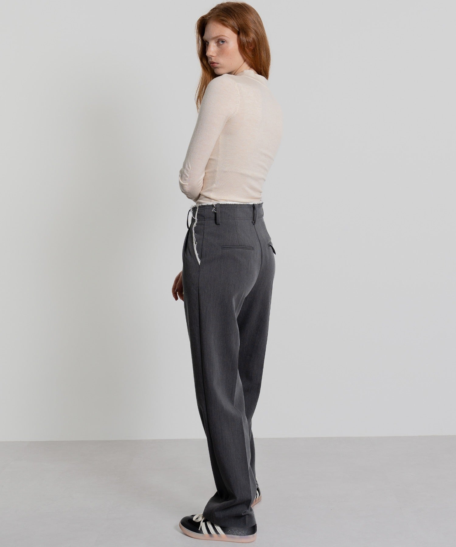 Gathered Sleeve Lurex Knit Top