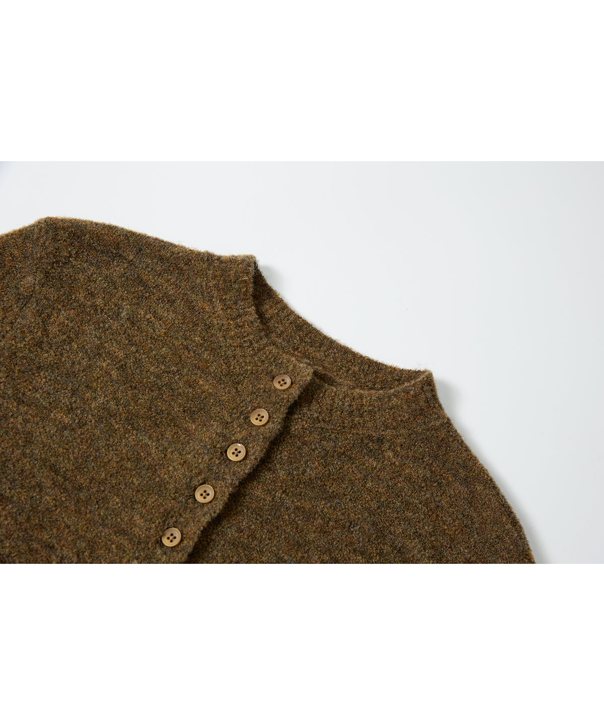 「10月下旬出荷予定」Melange Wool-Blend Multi Button Knit Cardigan