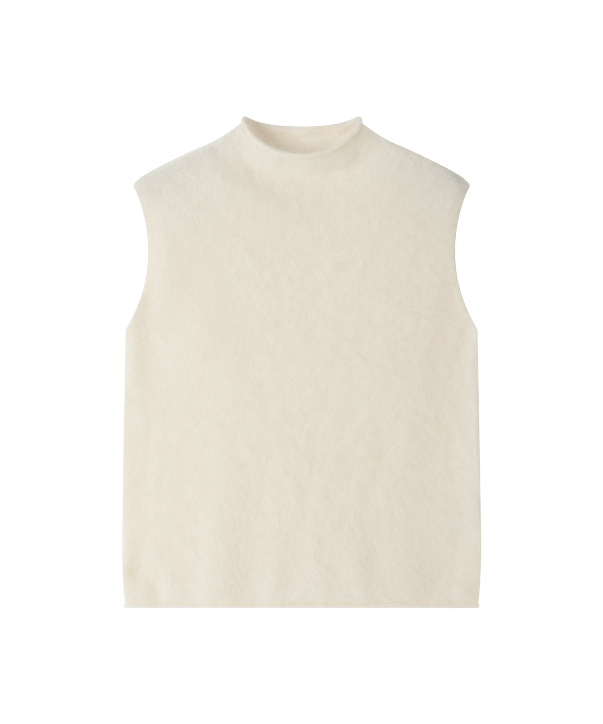 「10月下旬出荷予定」Brushed Cashmere-Blend High Neck Knit Vest