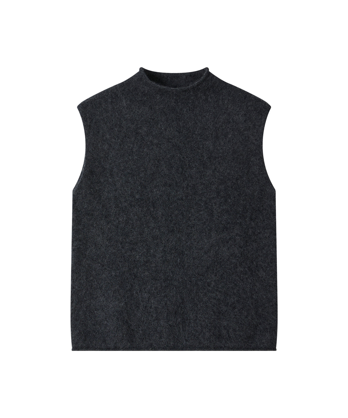 「10月下旬出荷予定」Brushed Cashmere-Blend High Neck Knit Vest