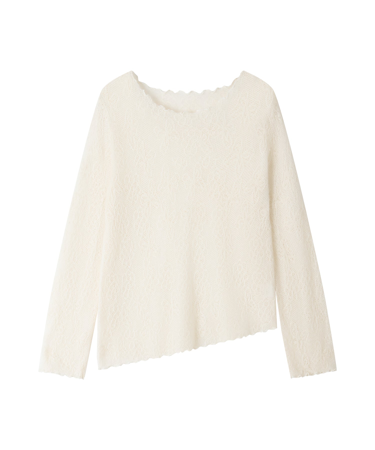 「9月下旬出荷予定」Sheer Jacquard Wool Silk Knit Top