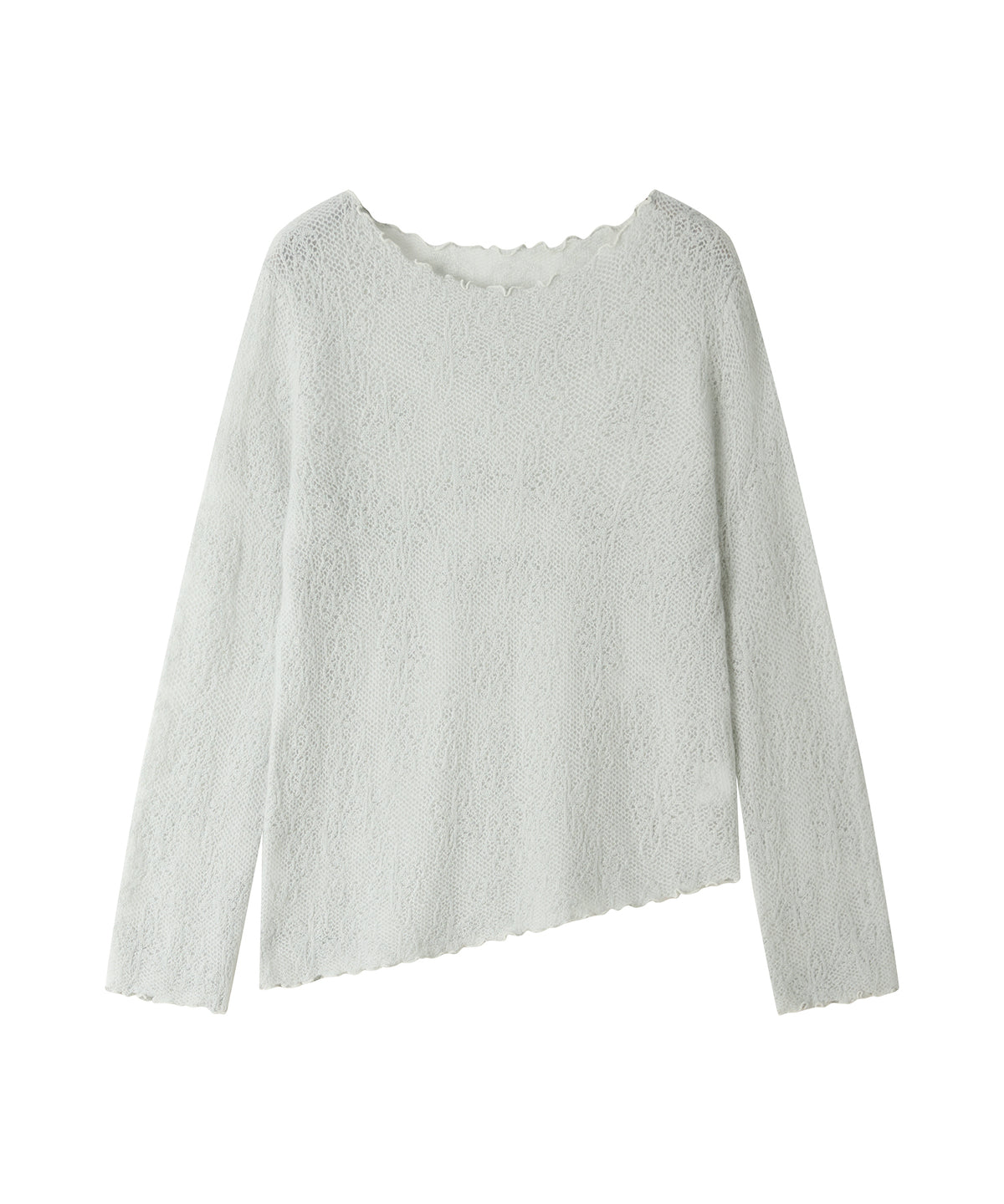 「9月下旬出荷予定」Sheer Jacquard Wool Silk Knit Top