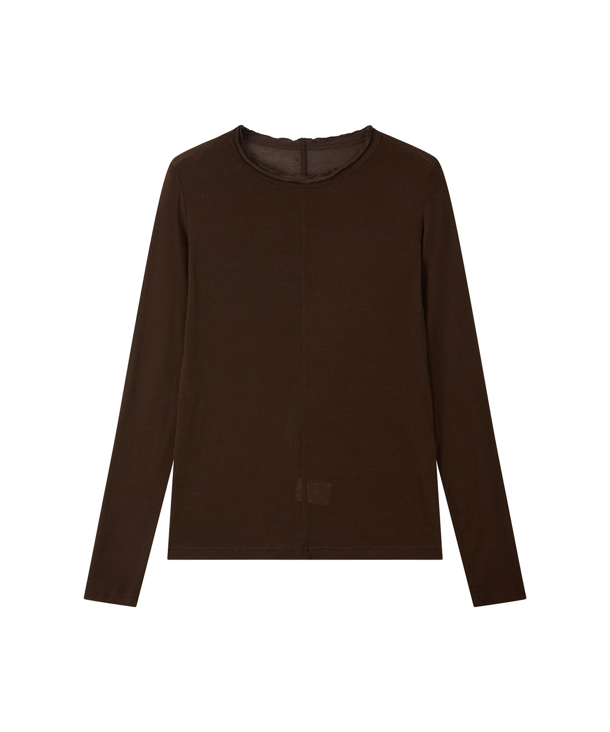 「10月下旬出荷予定」Cashmere-Blend Sheer Mellow Neck Long Sleeve Top