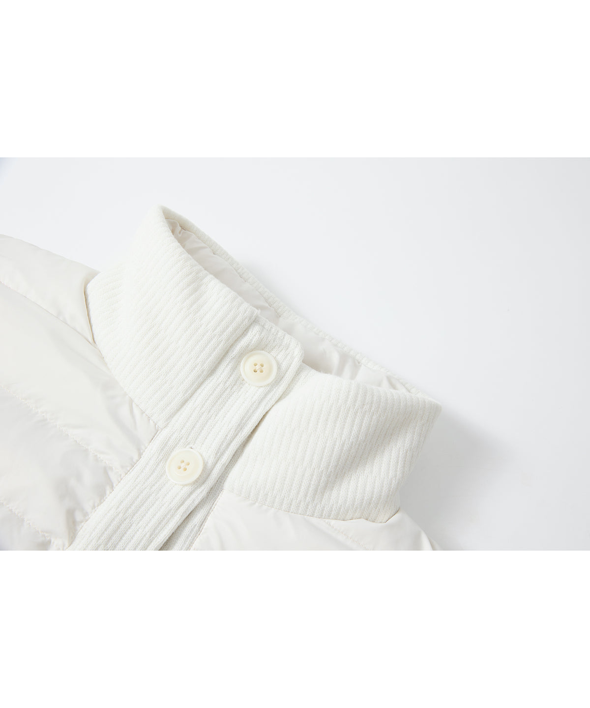 「10月下旬出荷予定」Knit Sleeve Panelled Lightweight Short Down Jacket