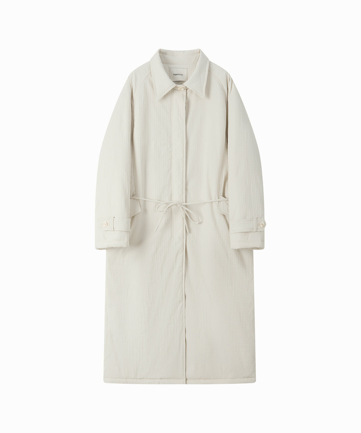 「10月下旬出荷予定」Striped Quilted Belted Long Coat
