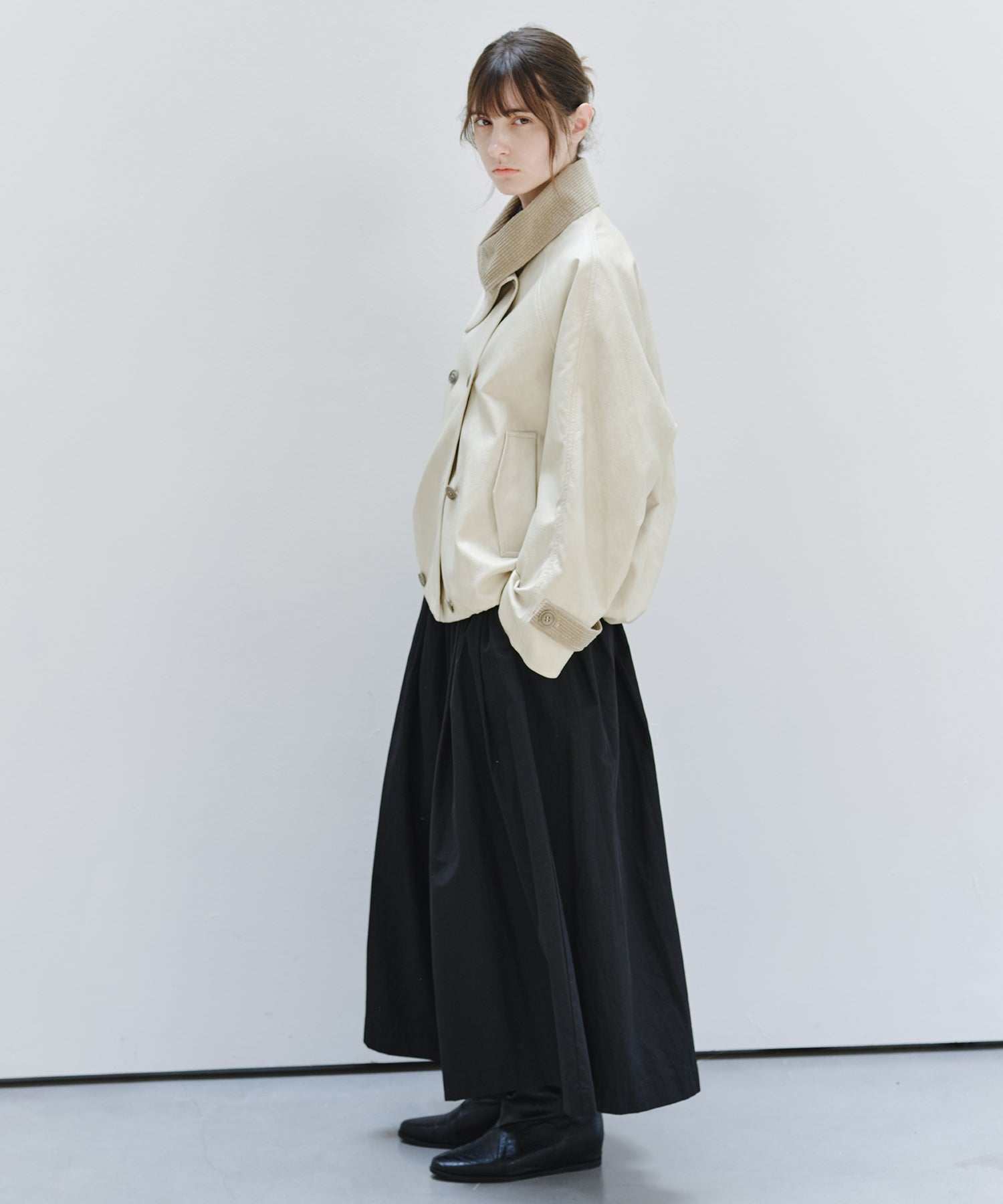「9月下旬出荷予定」Matte Tuck Wide Skants