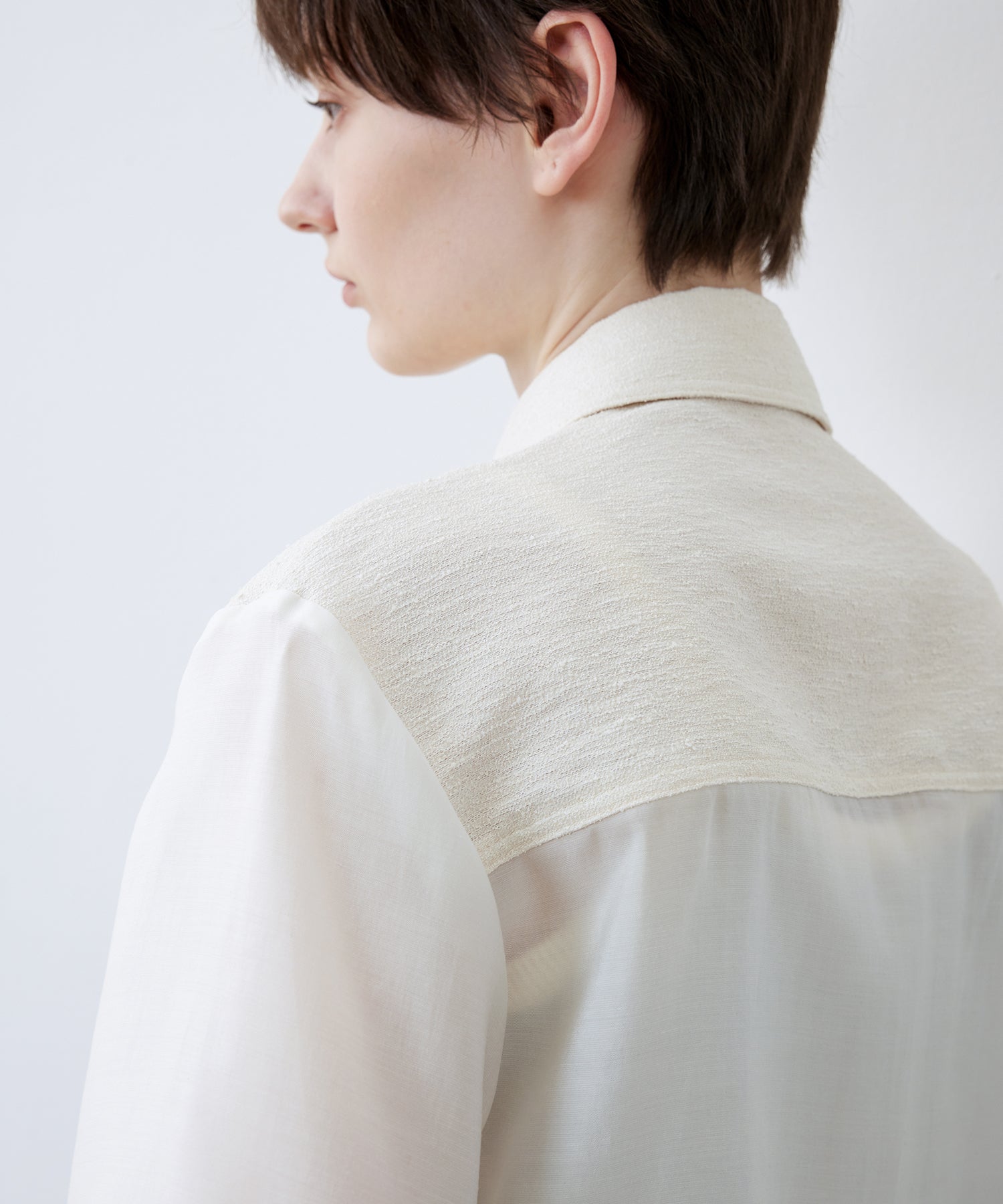 Textured Combo Cropped Shirt