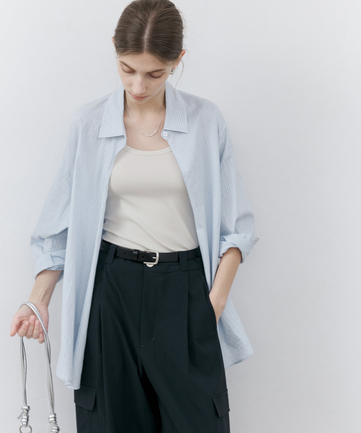 Stretch Ribbed U-Neck Tank Top