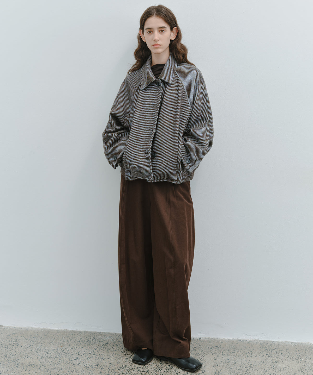 「10月下旬出荷予定」Back Elastic Wide Straight Pants