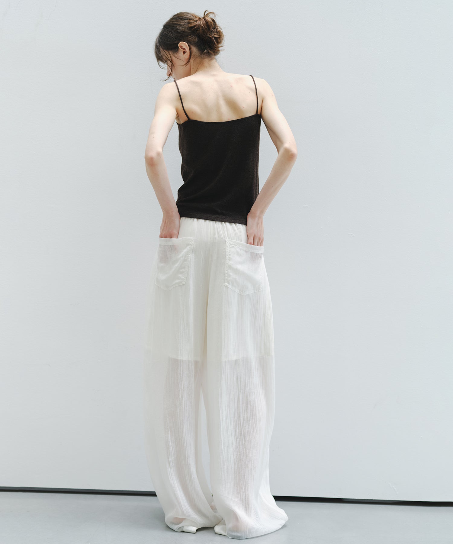 「8月中旬～下旬出荷」Wool Silk Beaded Strap Camisole