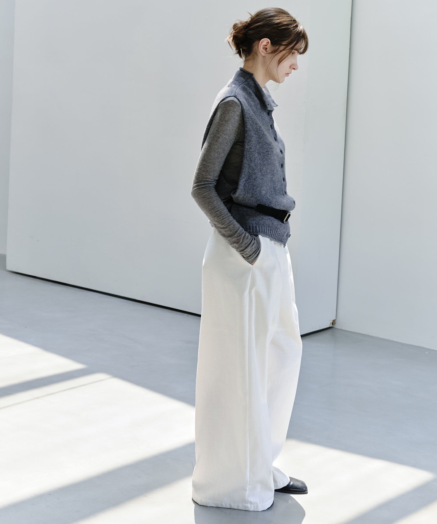 「9月下旬出荷予定」Paneled Drawstring Wide Pants