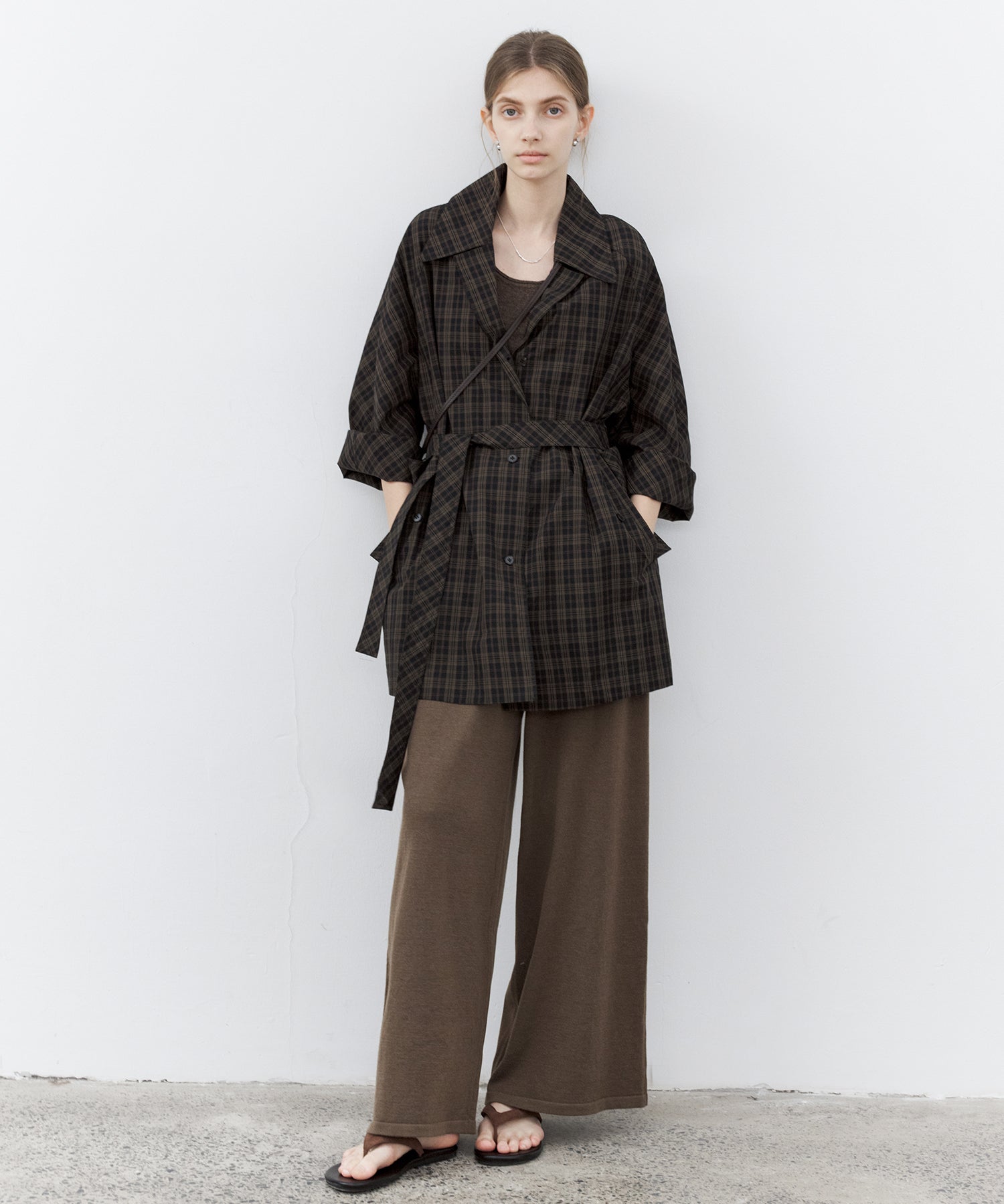 Drawstring Knit Wide Pants