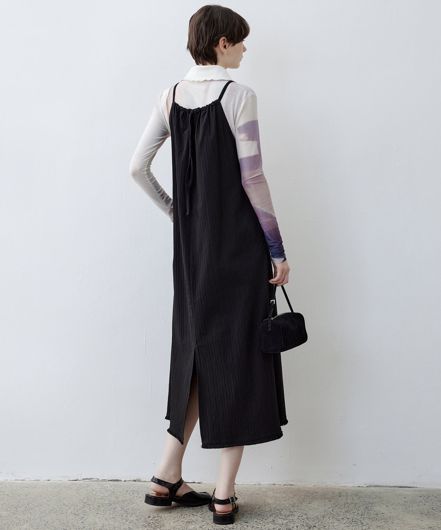 Fringe Hem Halter Neck Camisole Dress