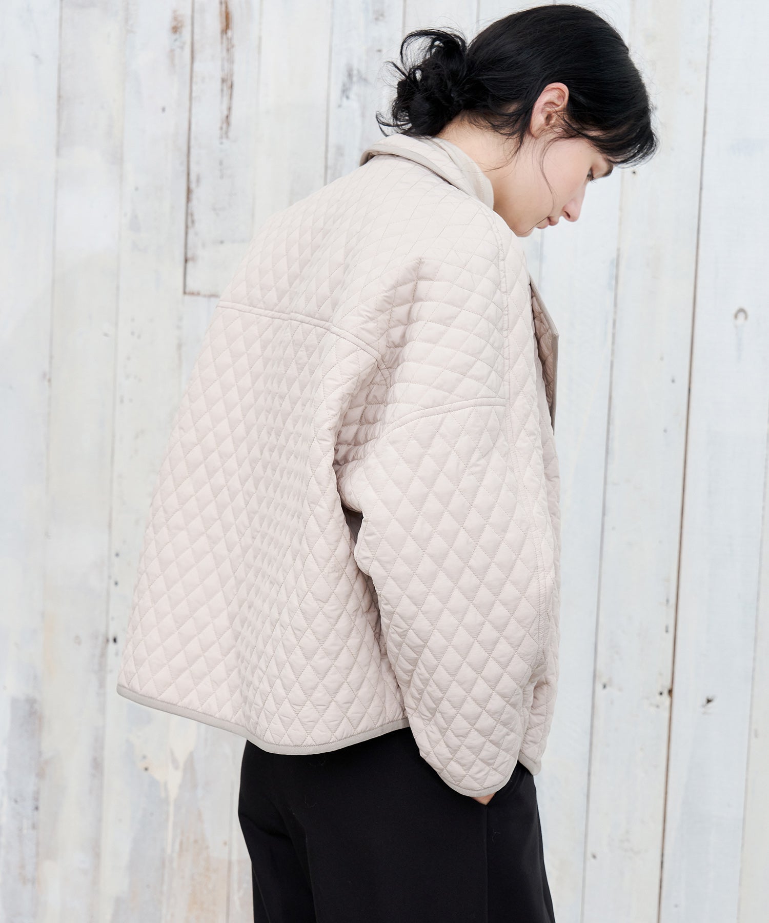 Asym Collar Quilted Padded Jacket