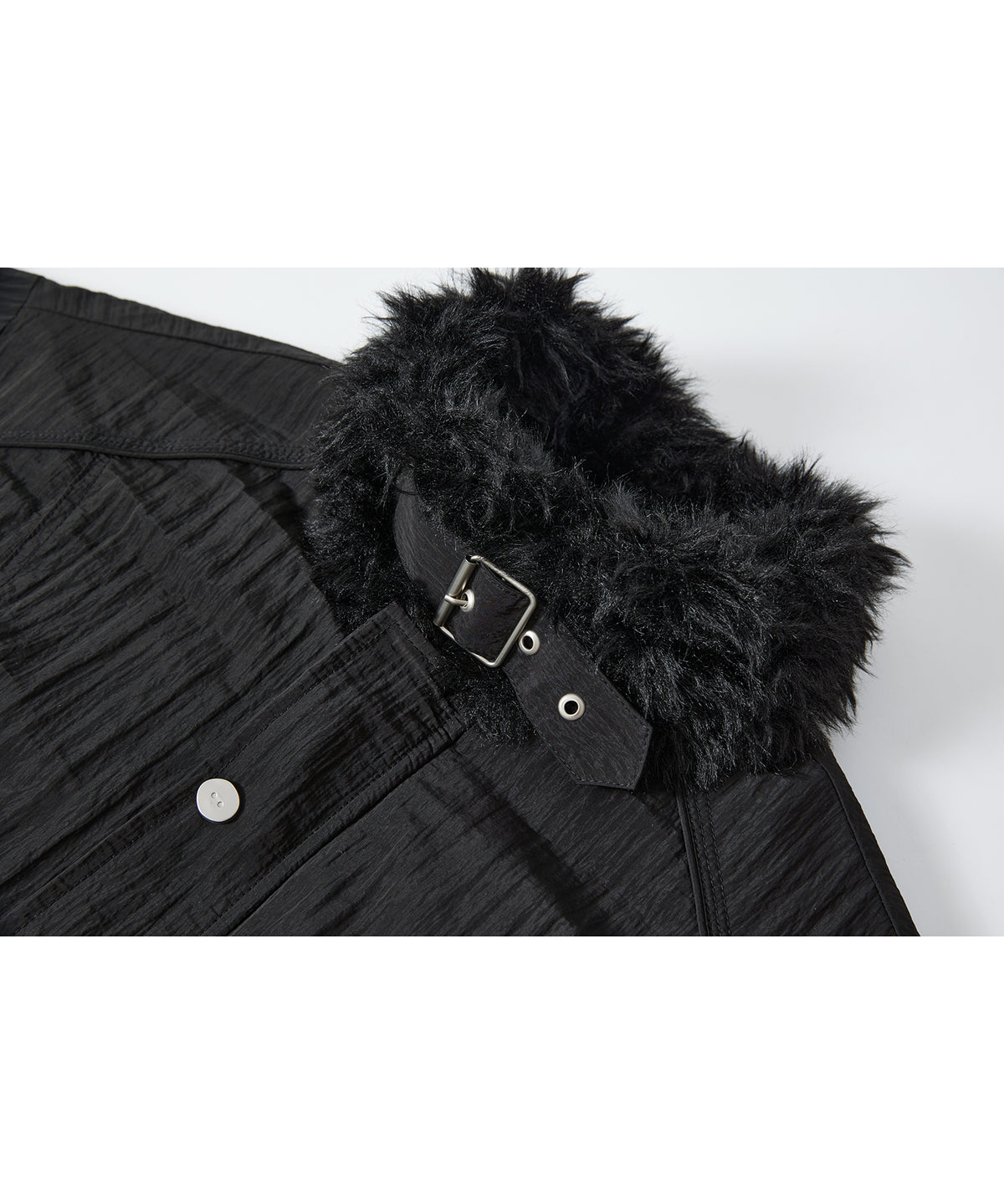 「10月下旬出荷予定」Faux Fur Trim Stand Collar Short Down Jacket