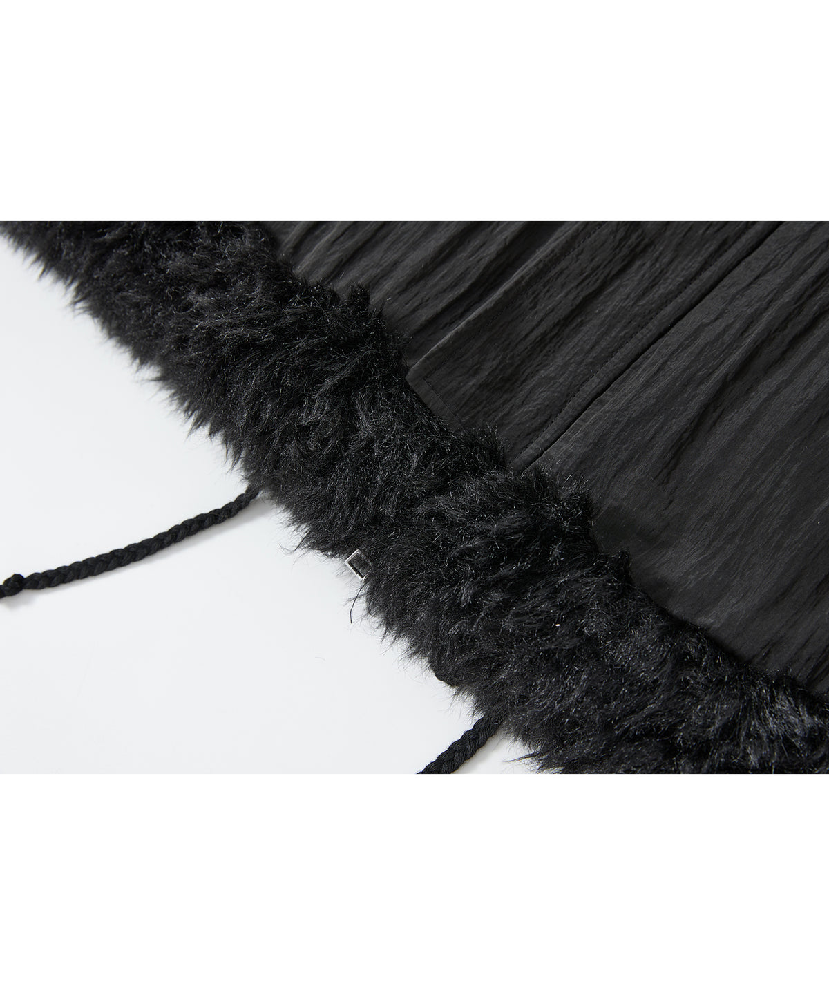 「10月下旬出荷予定」Faux Fur Trim Stand Collar Short Down Jacket