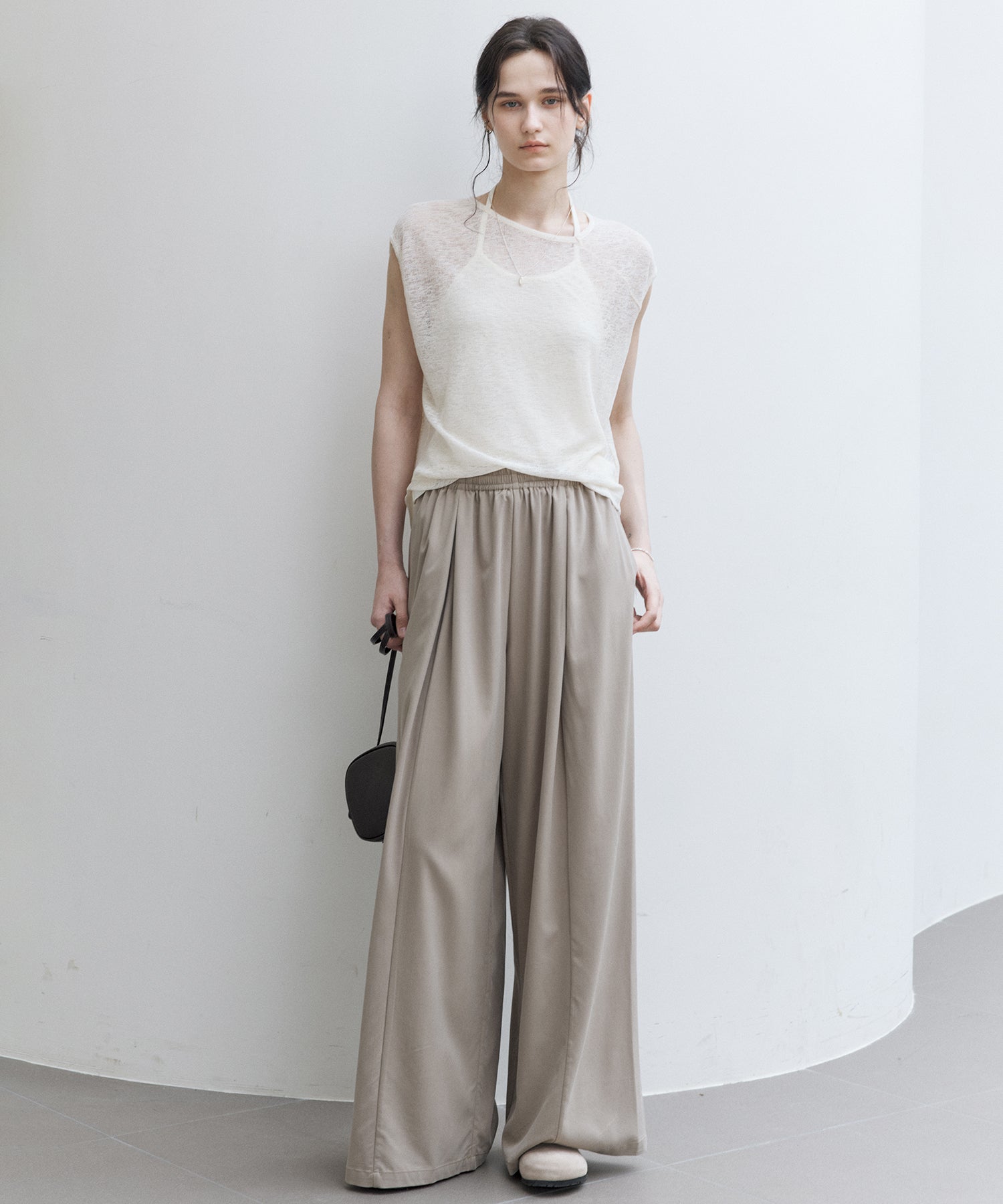 Sheer Asymmetric Sleeveless Top