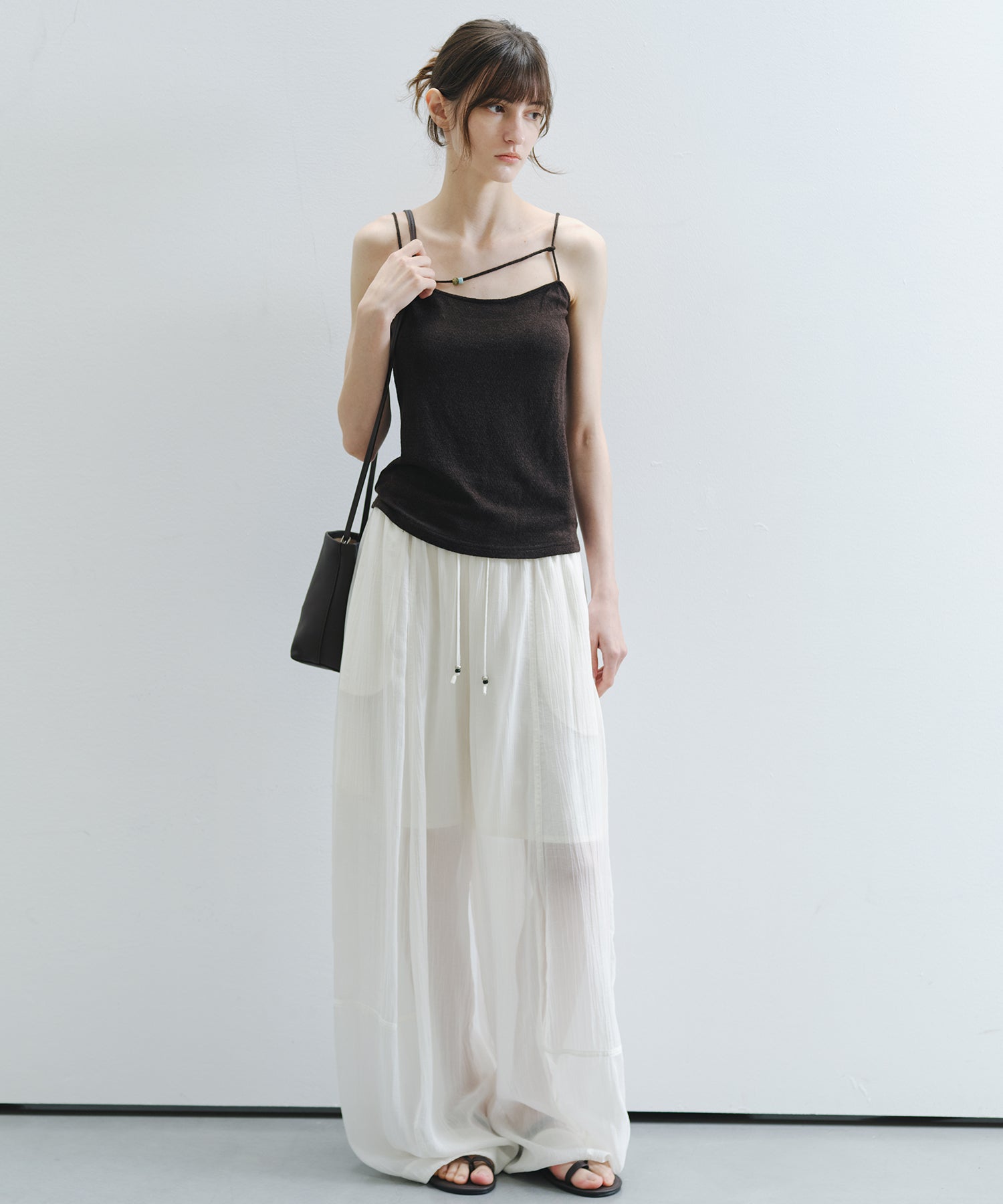 「8月中旬～下旬出荷」Wool Silk Beaded Strap Camisole