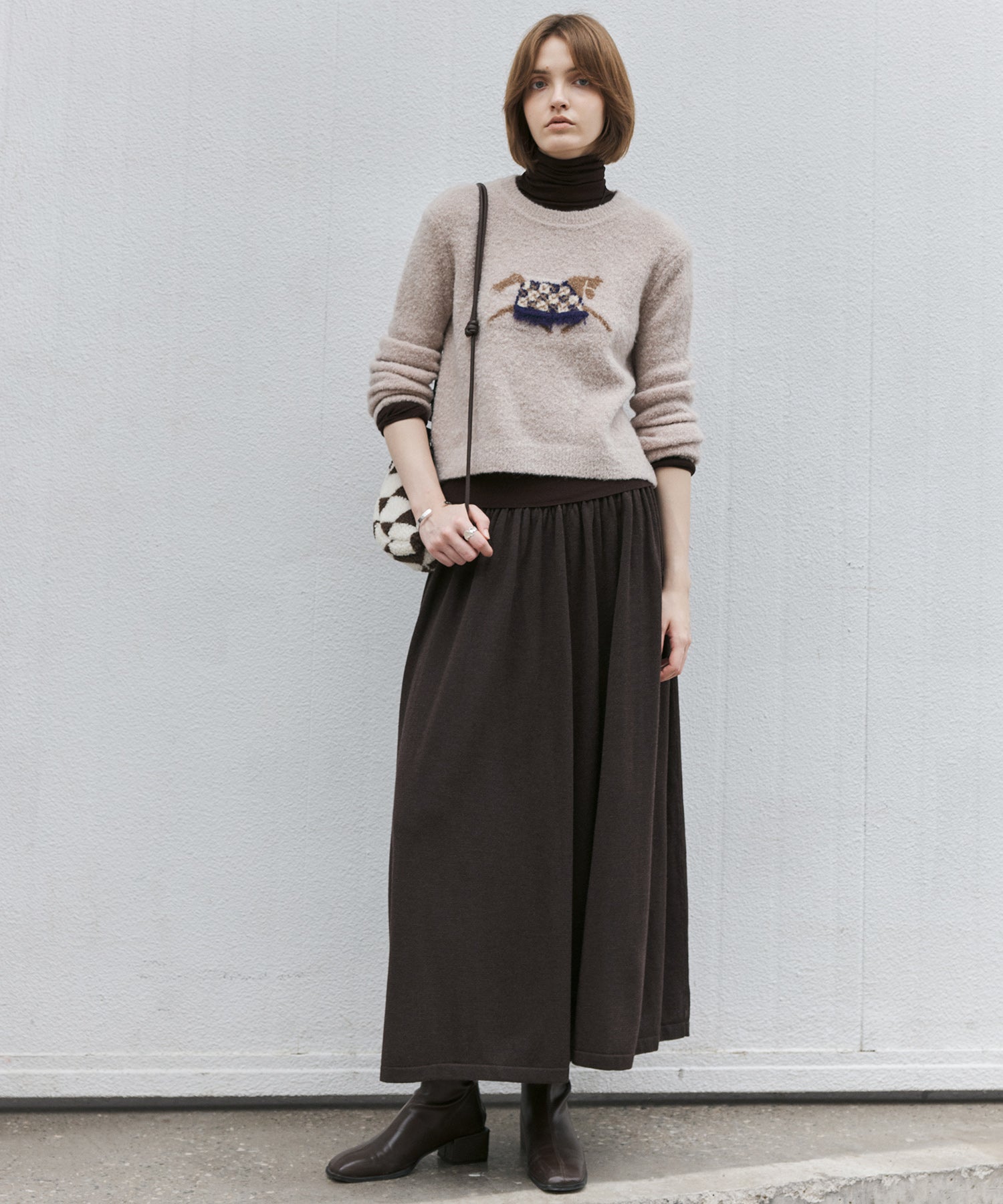 Pony Jacquard Crewneck Knit Sweater