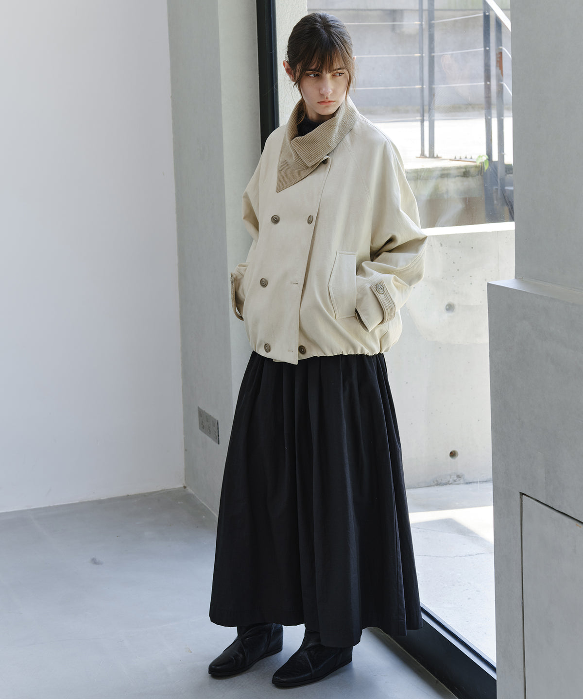 「9月下旬出荷予定」Matte Tuck Wide Skants