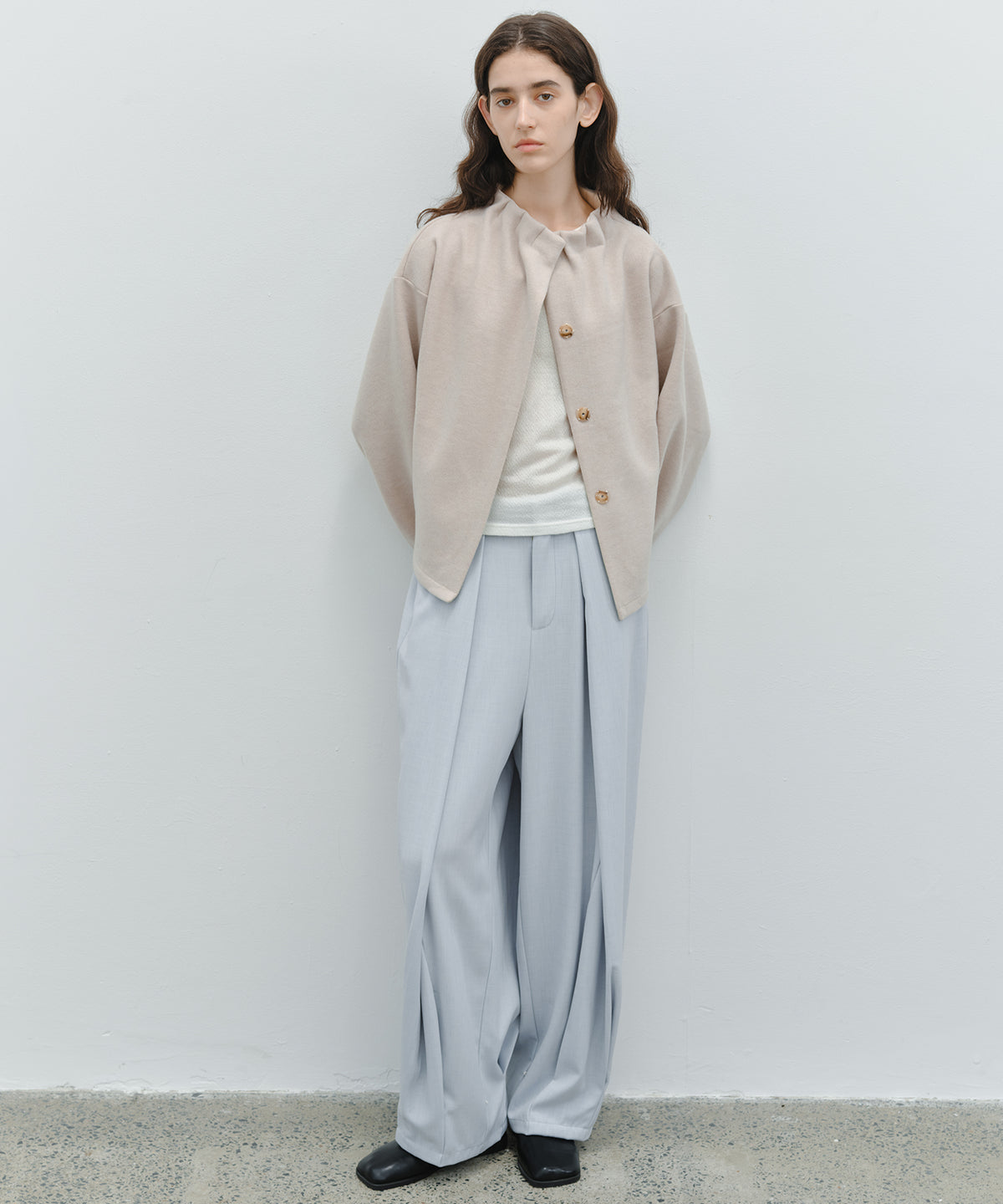 「10月下旬出荷予定」Wool-Like Balloon Flare Skirt