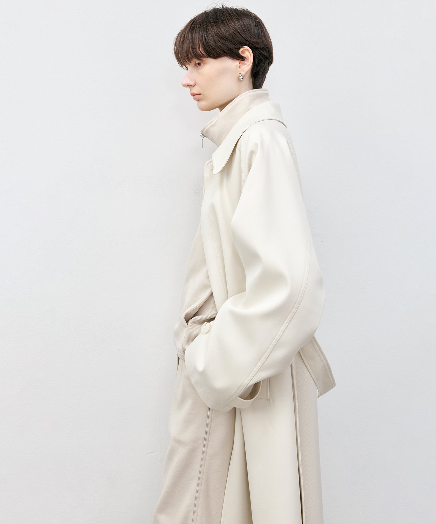 Oversized Raglan Sleeve Long Coat with Belt