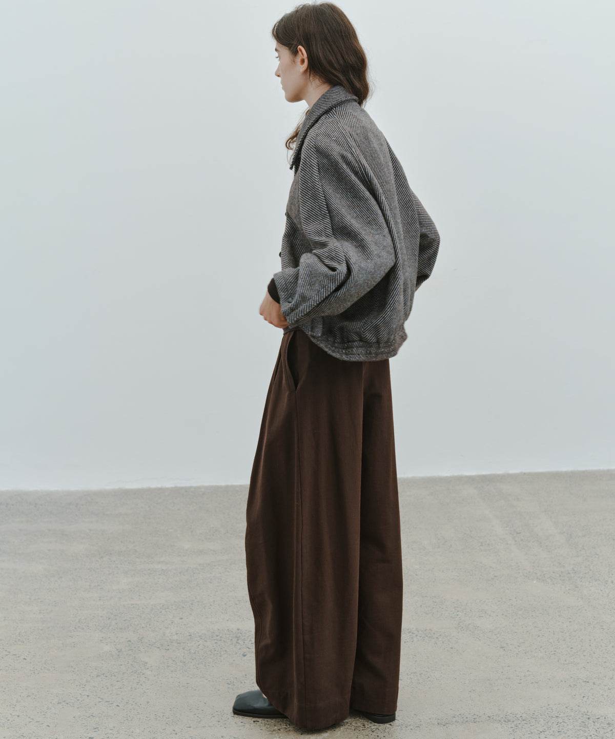 「10月下旬出荷予定」Back Elastic Wide Straight Pants