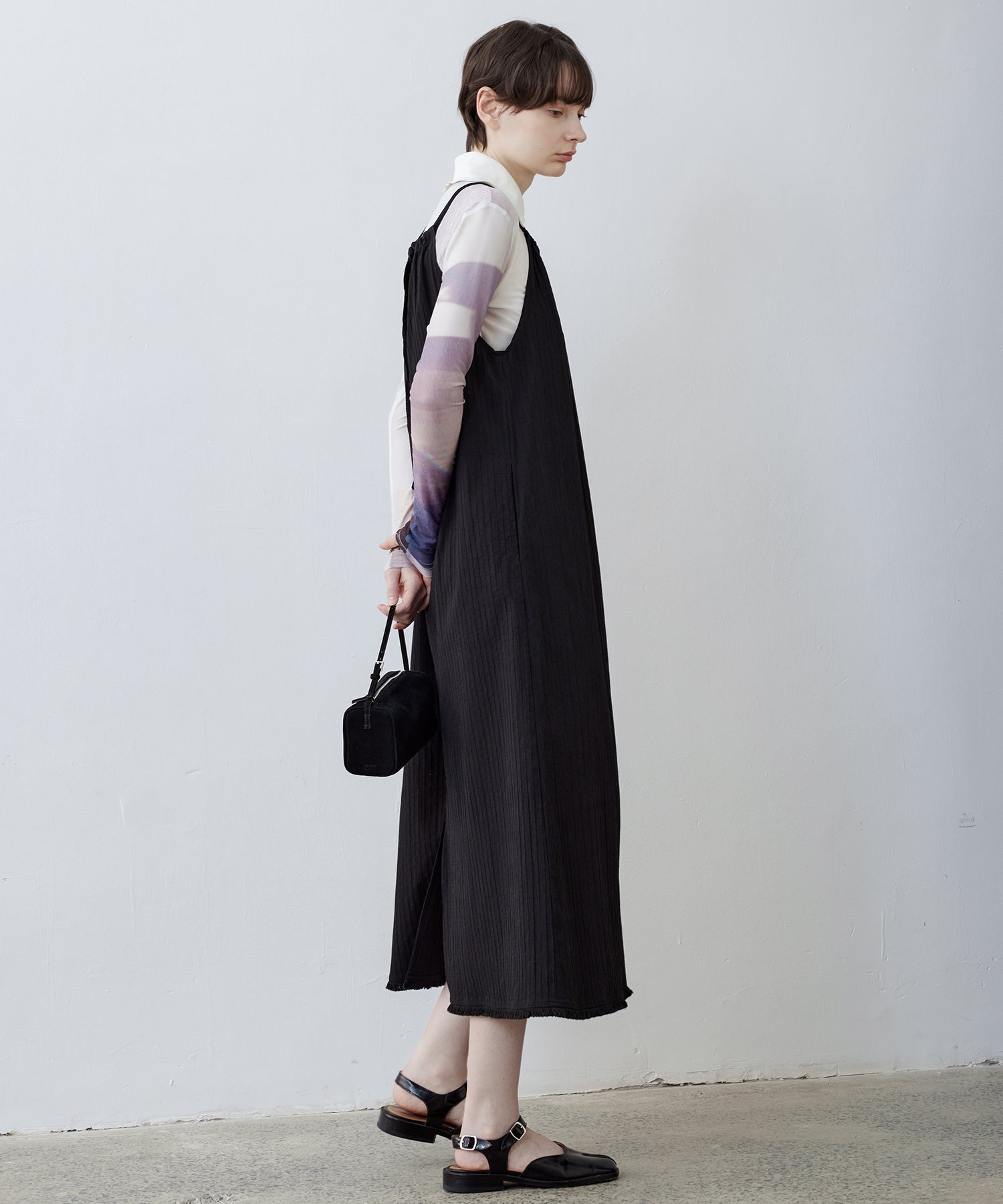 Fringe Hem Halter Neck Camisole Dress