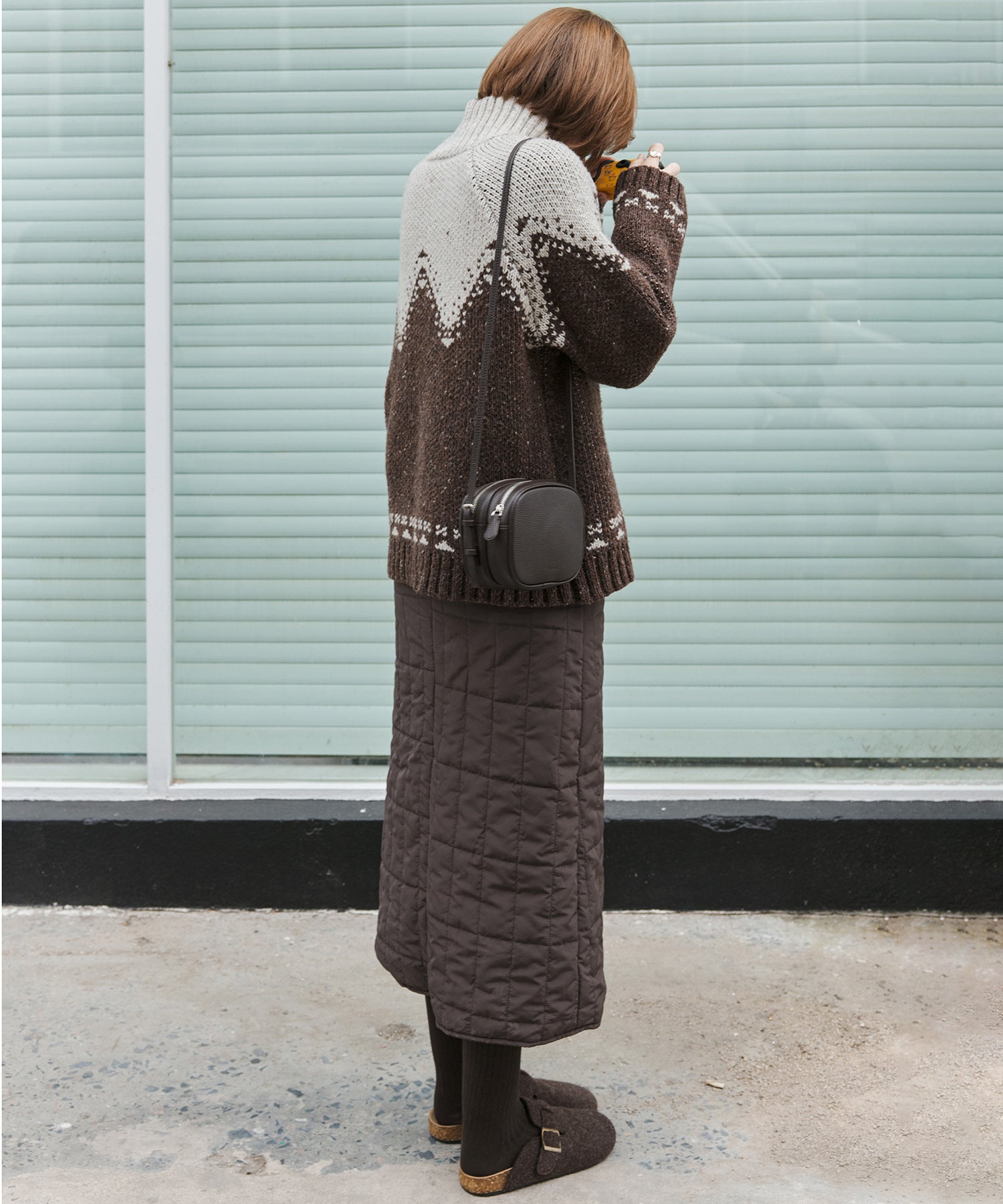 Totem Pattern Heavyweight Jacquard Turtleneck Sweater