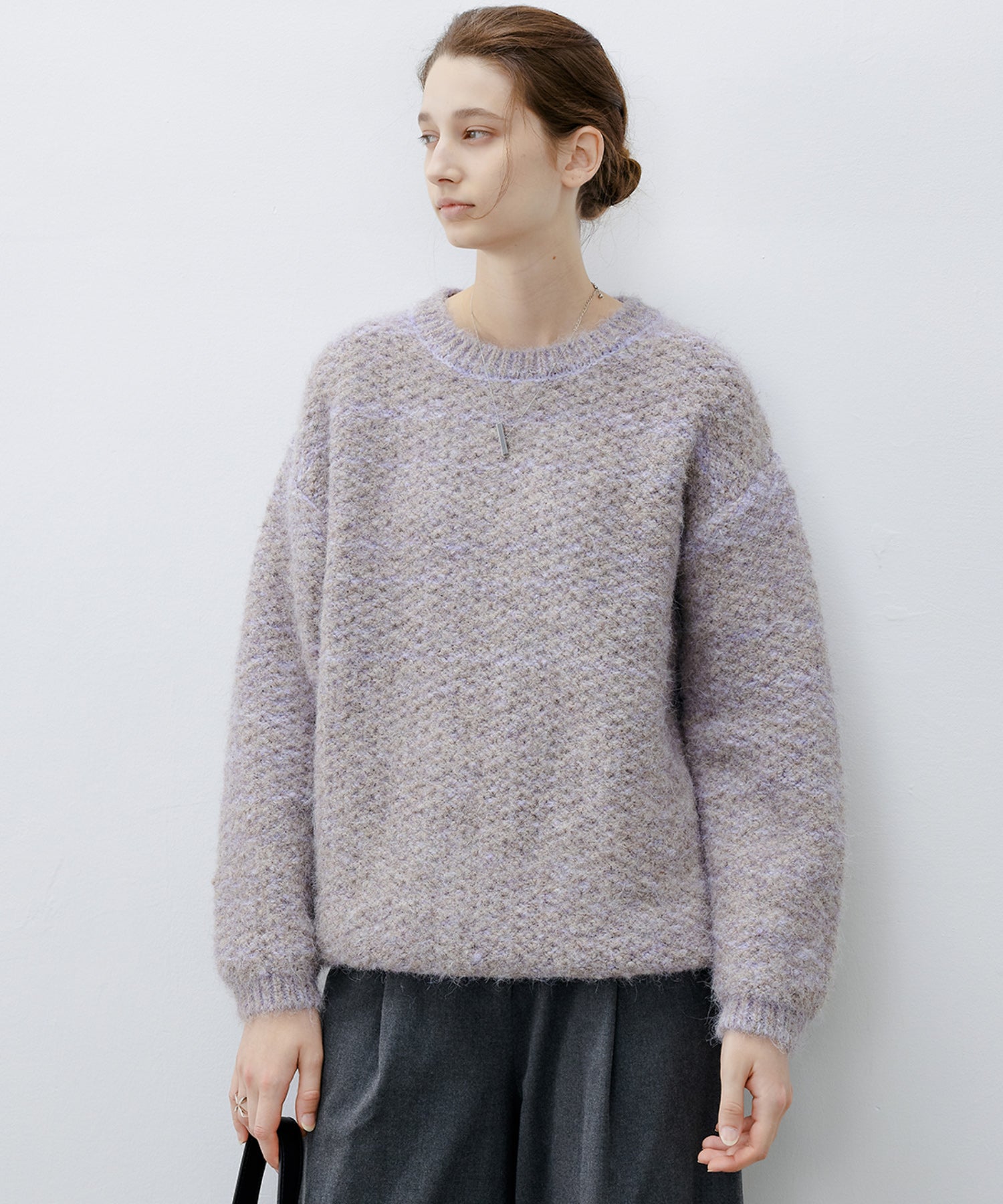 [tageechita] Wool blend crew neck knit