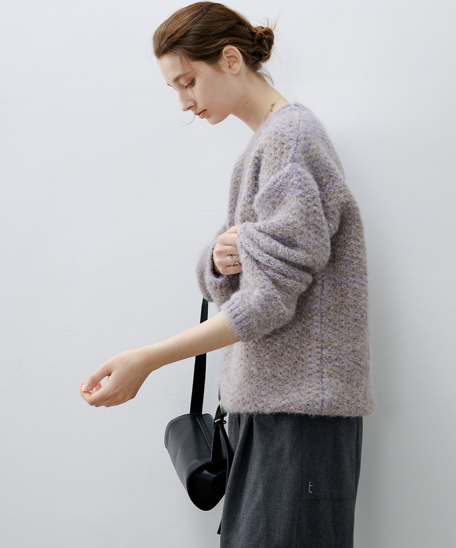 [tageechita] Wool blend crew neck knit