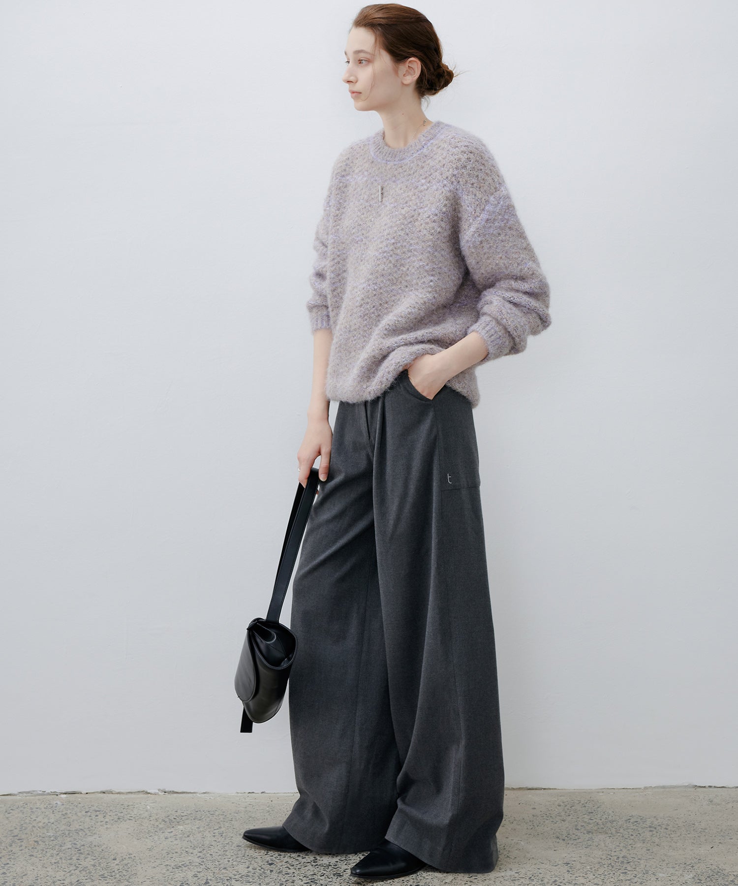 [tageechita] Wool blend crew neck knit