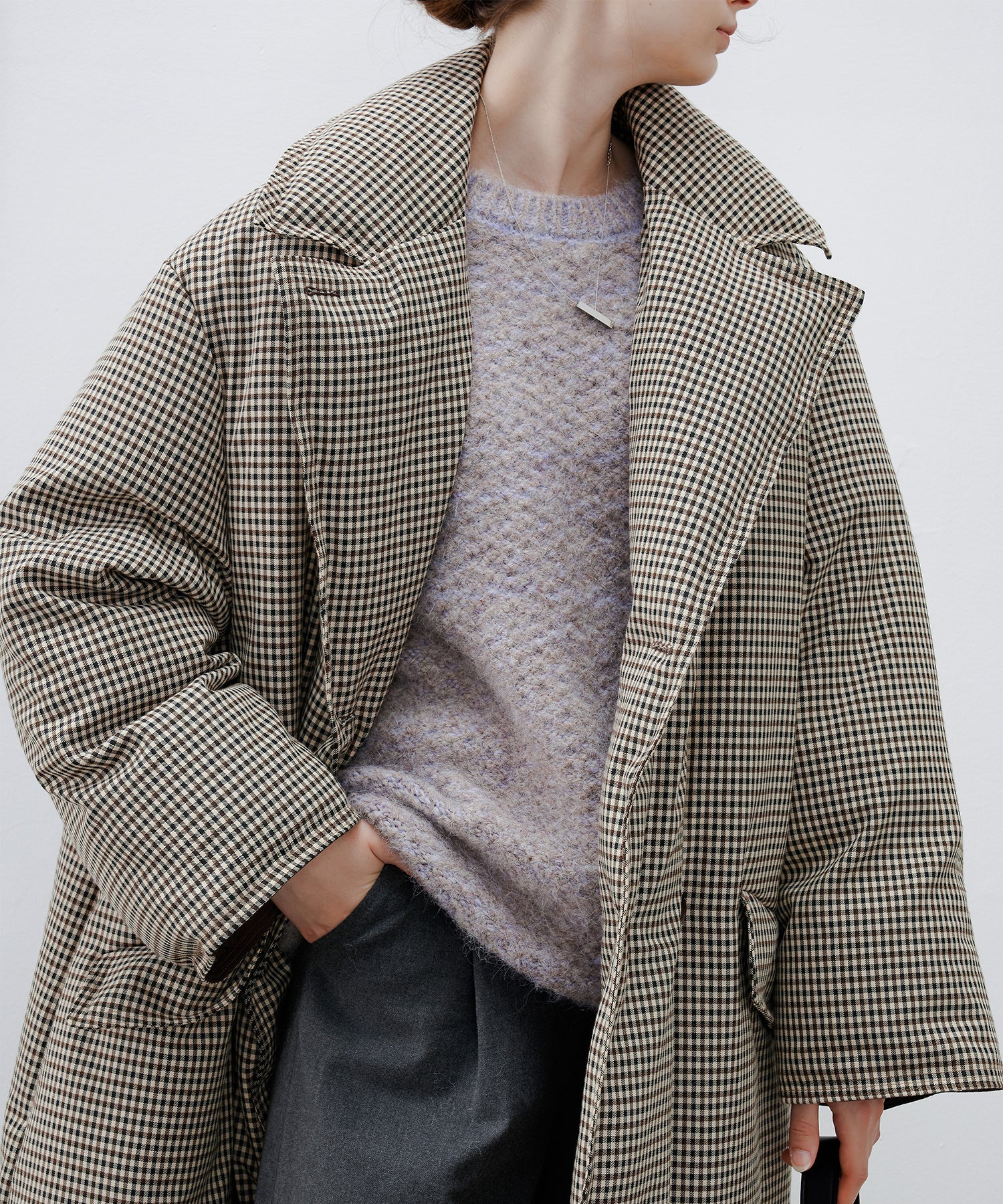 [tageechita] Wool blend crew neck knit