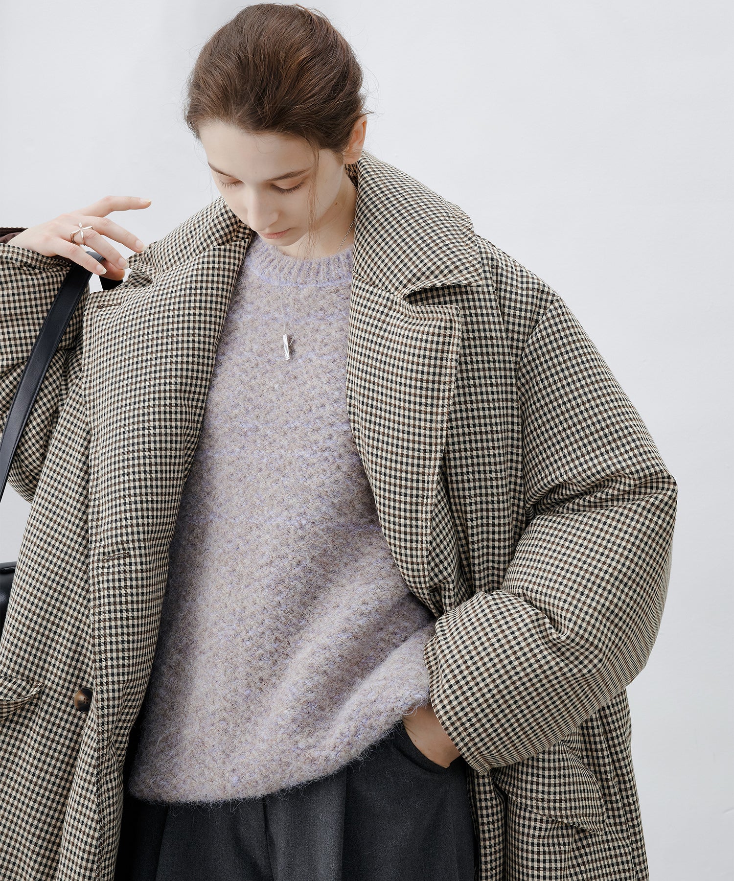 [tageechita] Wool blend crew neck knit
