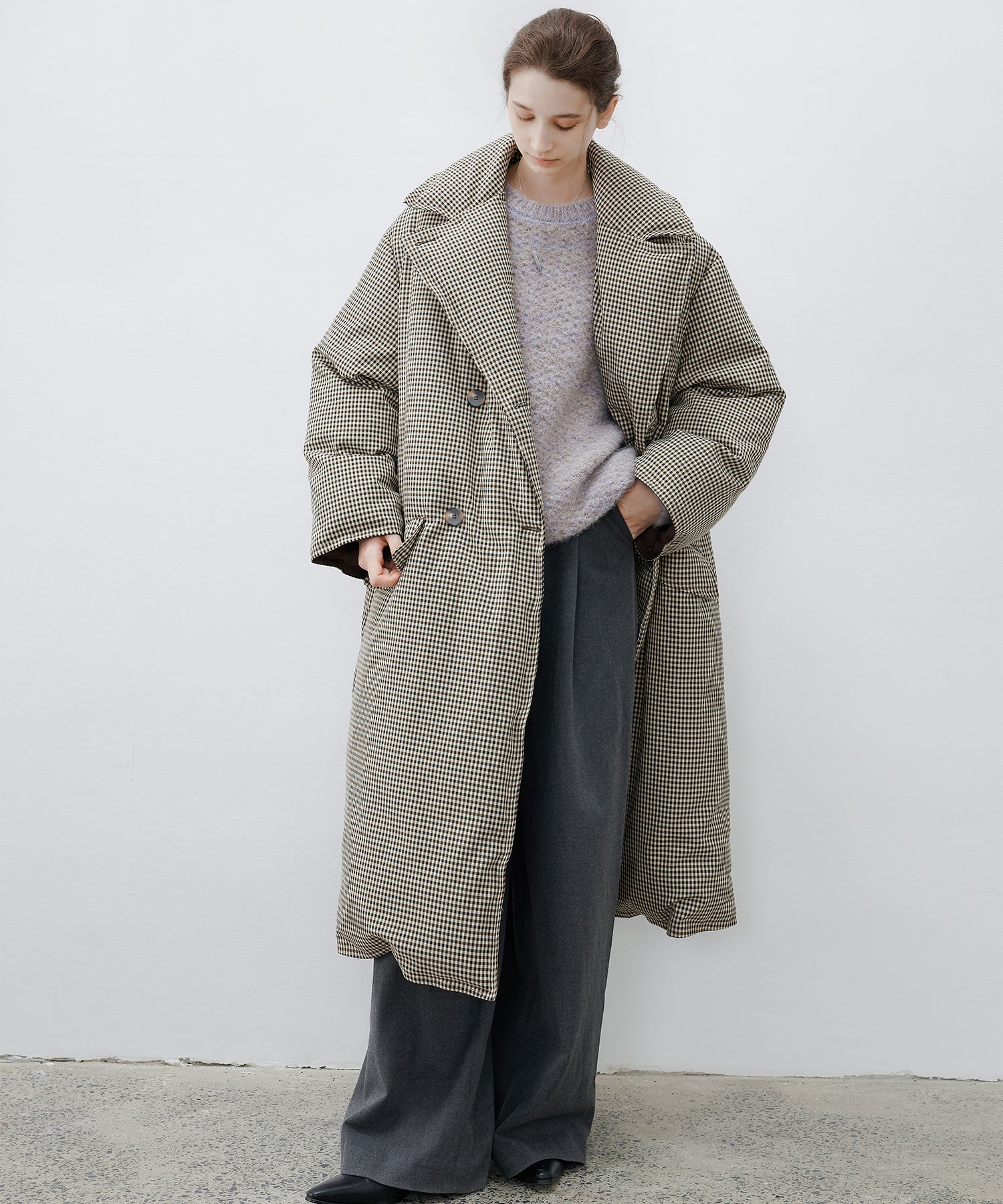 [tageechita] Wool blend crew neck knit