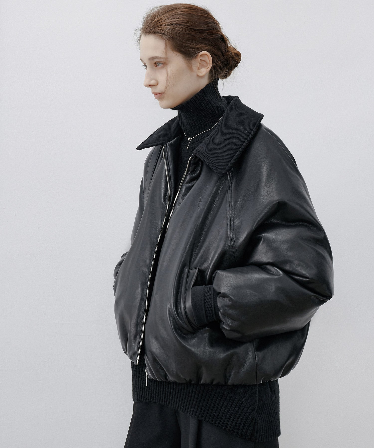 Faux Leather Flight Jacket