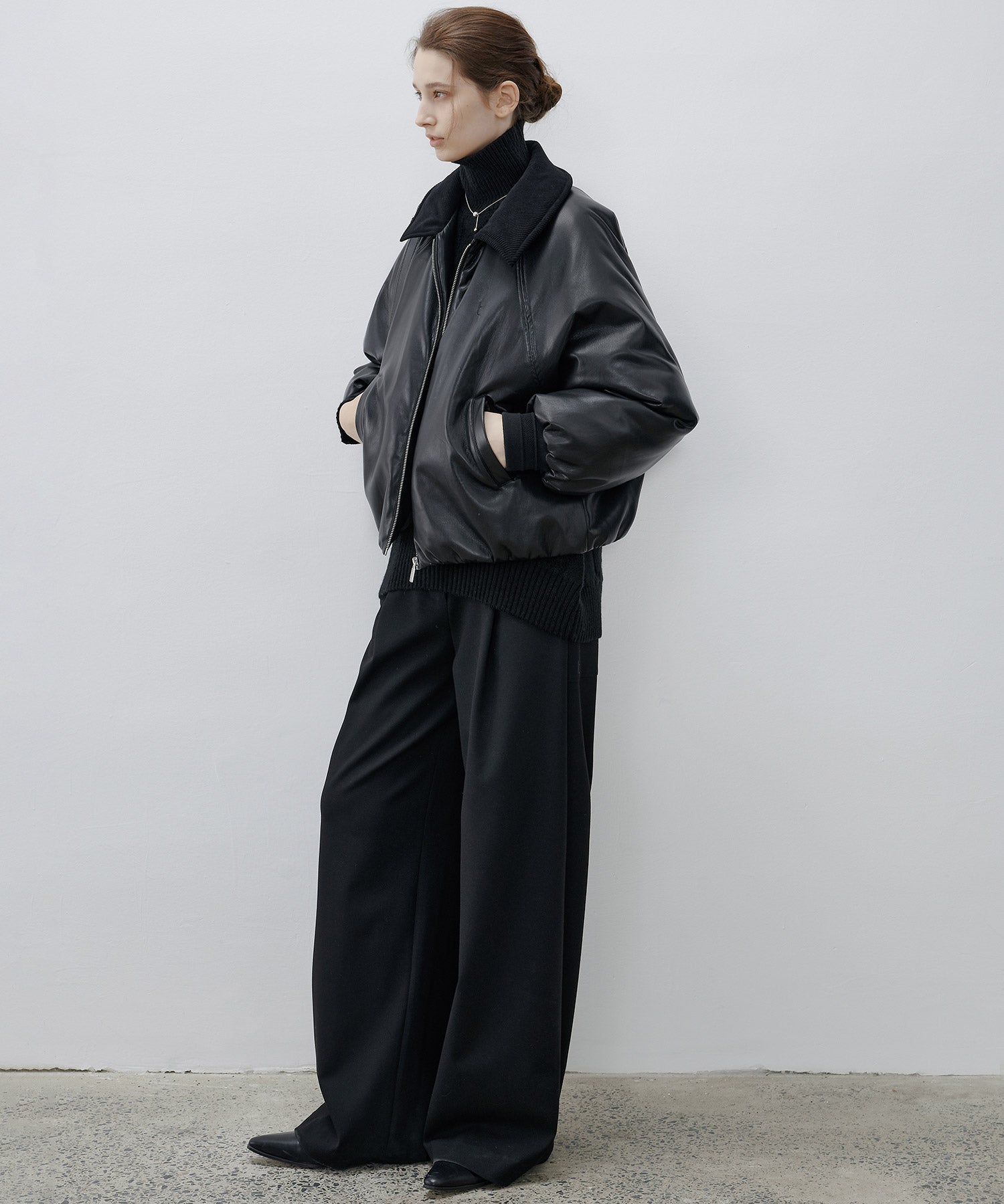 Faux Leather Flight Jacket