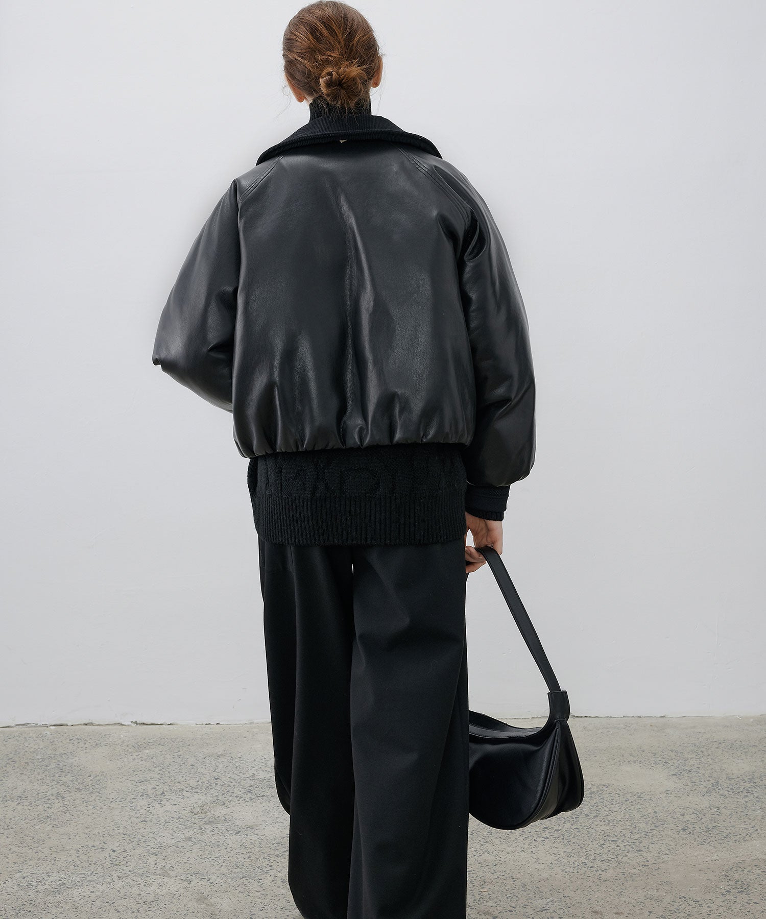 Faux Leather Flight Jacket