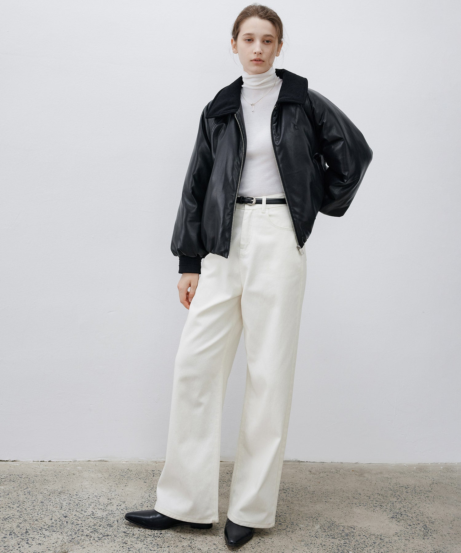 Faux Leather Flight Jacket