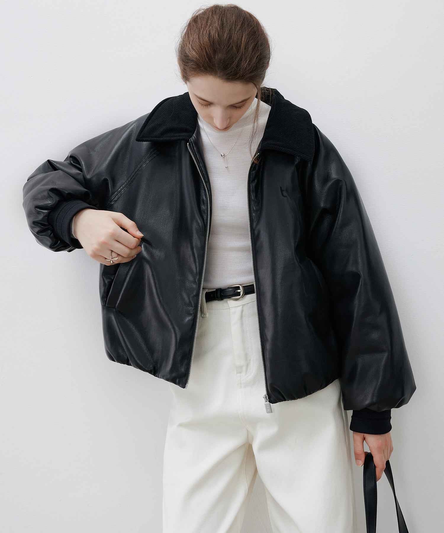 Faux Leather Flight Jacket
