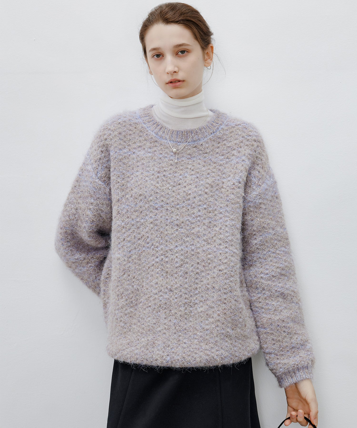[tageechita] Wool blend crew neck knit