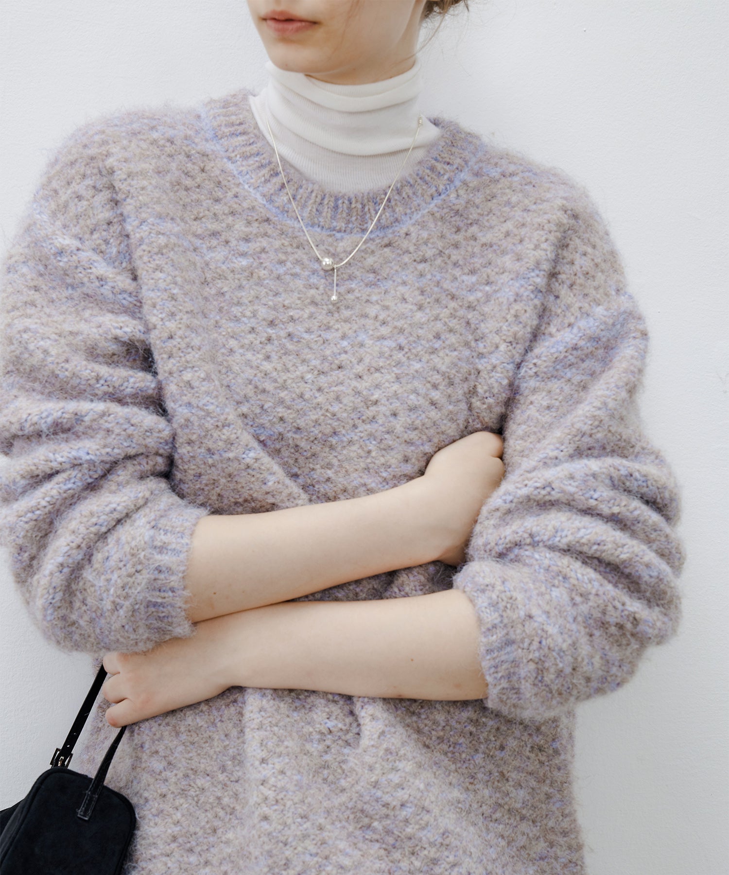 [tageechita] Wool blend crew neck knit