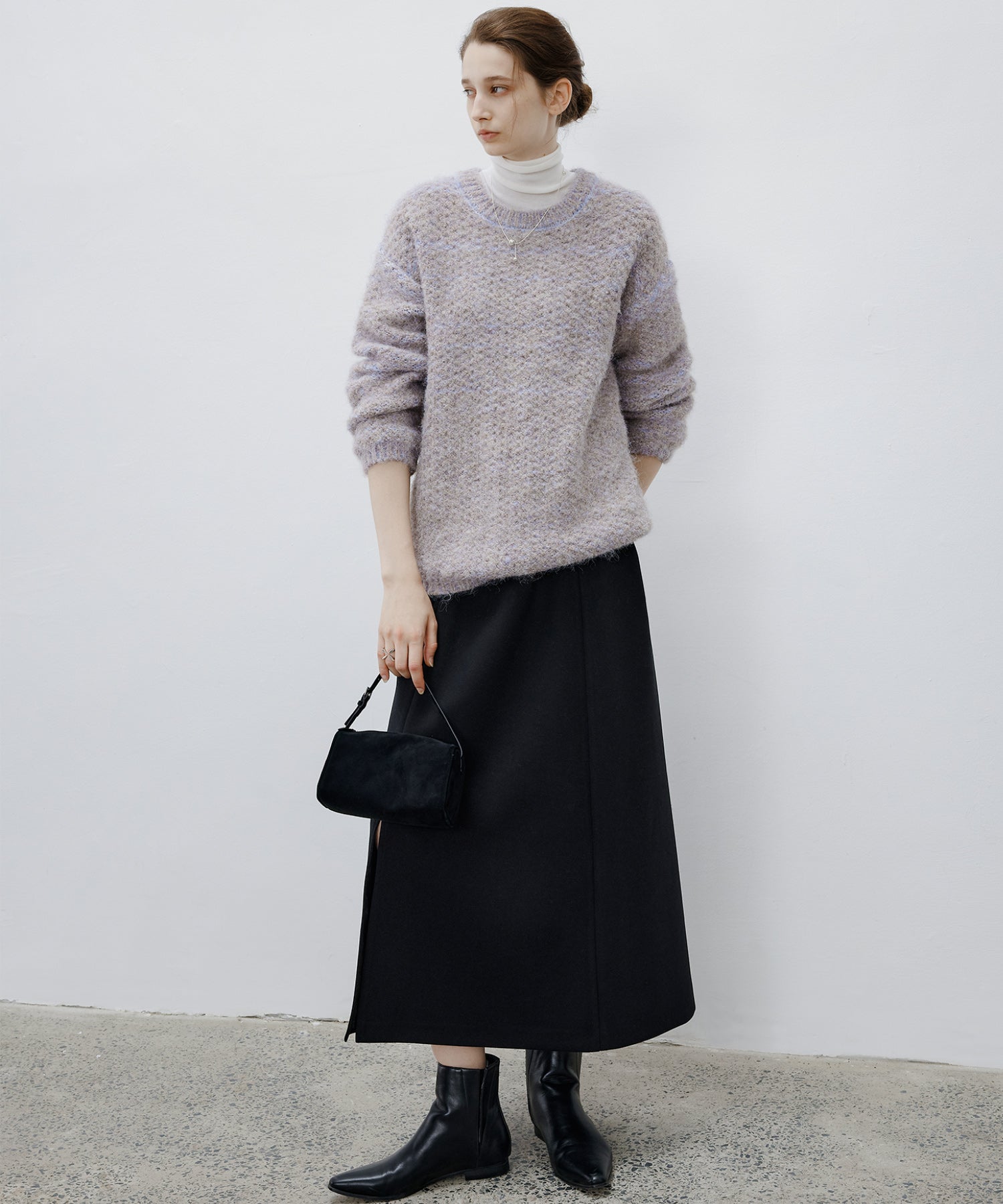 [tageechita] Wool blend crew neck knit