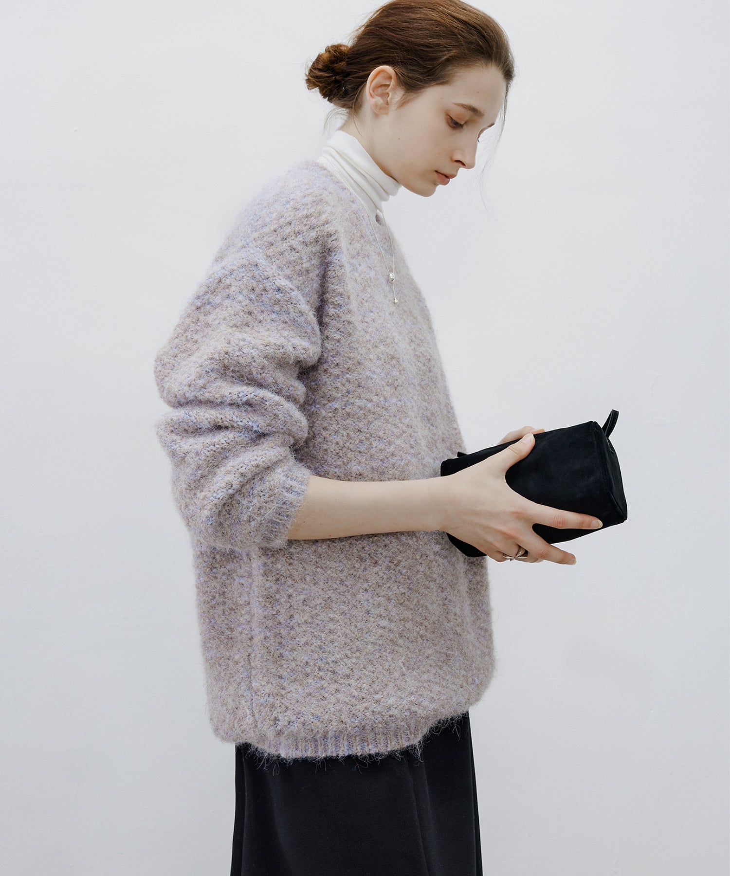 [tageechita] Wool blend crew neck knit